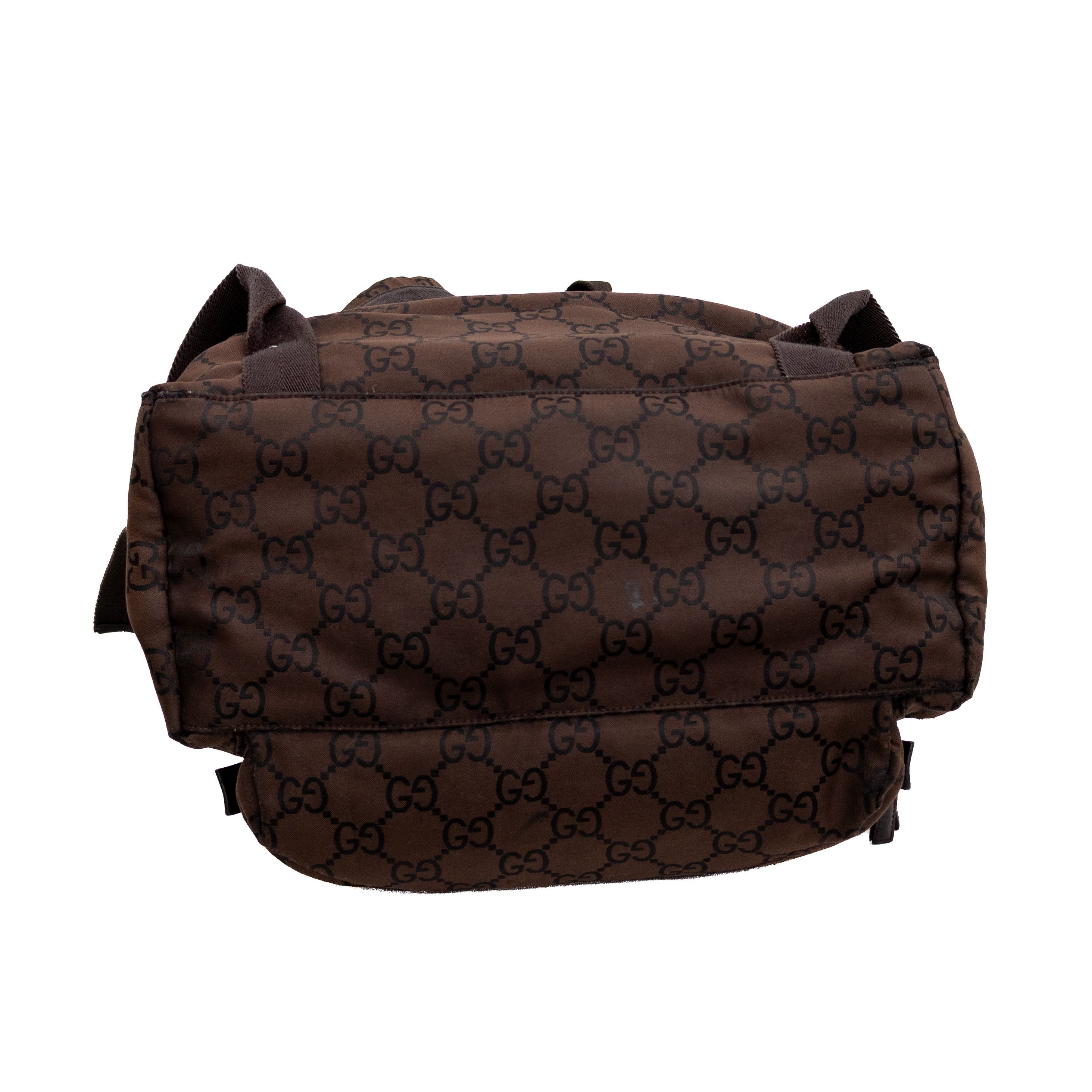 Gucci Authentic Gucci GG Monogram Brown Nylon Backpack Size ONE SIZE - 5 Thumbnail