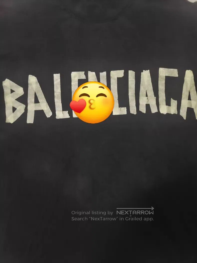 Balenciaga Balenciaga Tape Letter Logo Print Round Neck Short Sleeve Size US S / EU 44-46 / 1 - 1 Thumbnail