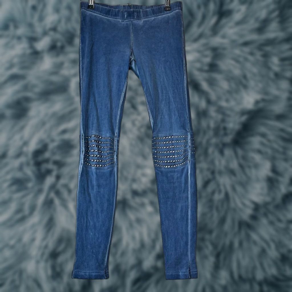 Vintage VINTAGE Robin's Jean Robins Jeggings Moto Zip Leg Skinny Raw Hem Stretch 100% Cotton XS No Drawstring Women XS Blue Jegging Skinny Womens Jeans Size 26" / US 2 / IT 38 - 1 Thumbnail