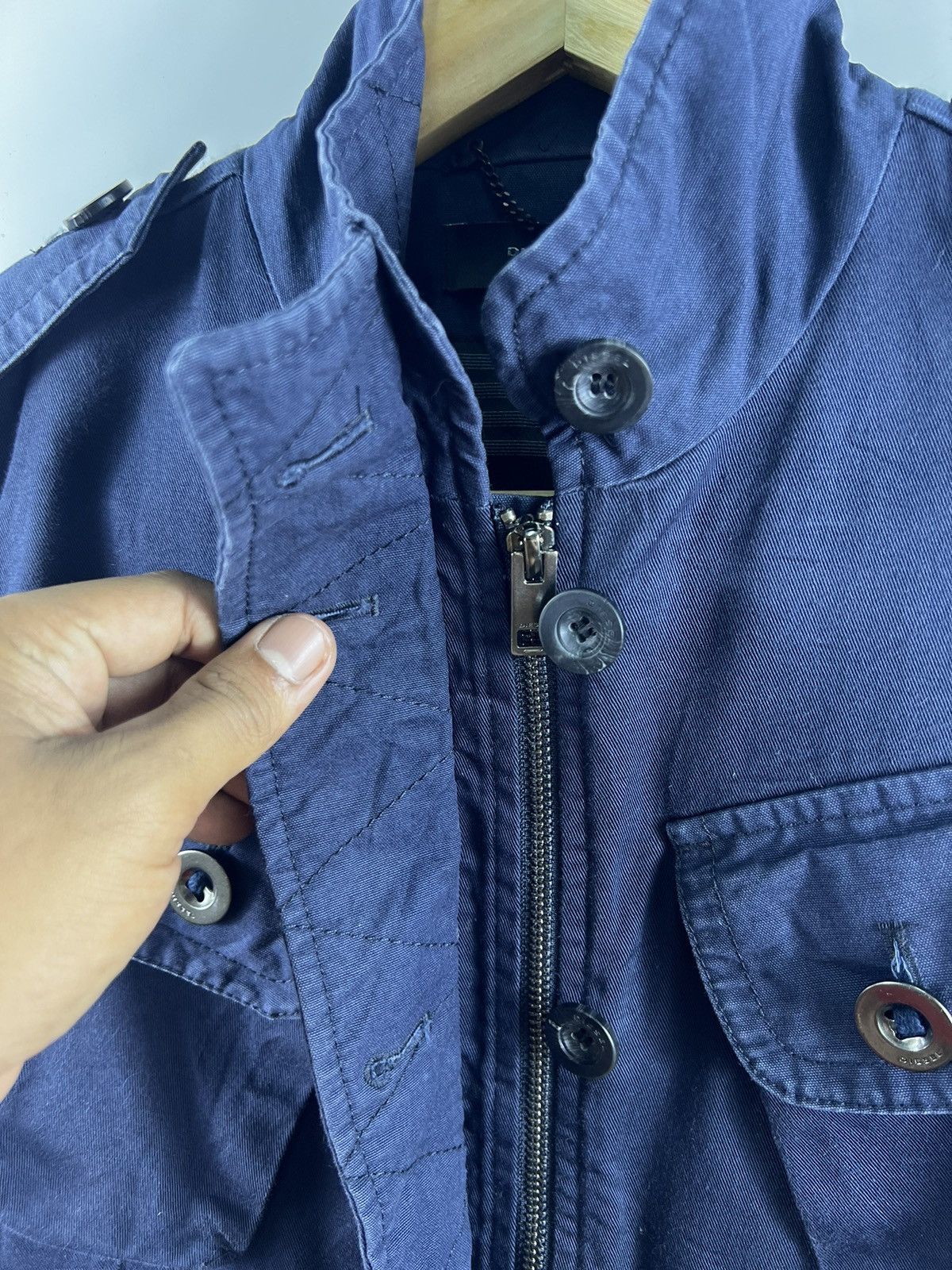 Diesel 🔥 CROPED WOMEN FIELD JACKET SLANT POCKET Size S / US 4 / IT 40 - 7 Thumbnail