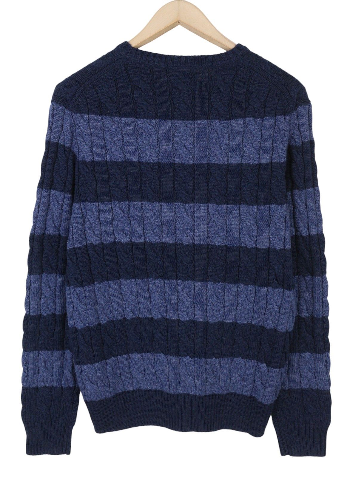 Ralph Lauren BLUE M Striped Cable Knit Pullover 86945 Size US M / EU 48-50 / 2 - 4 Thumbnail