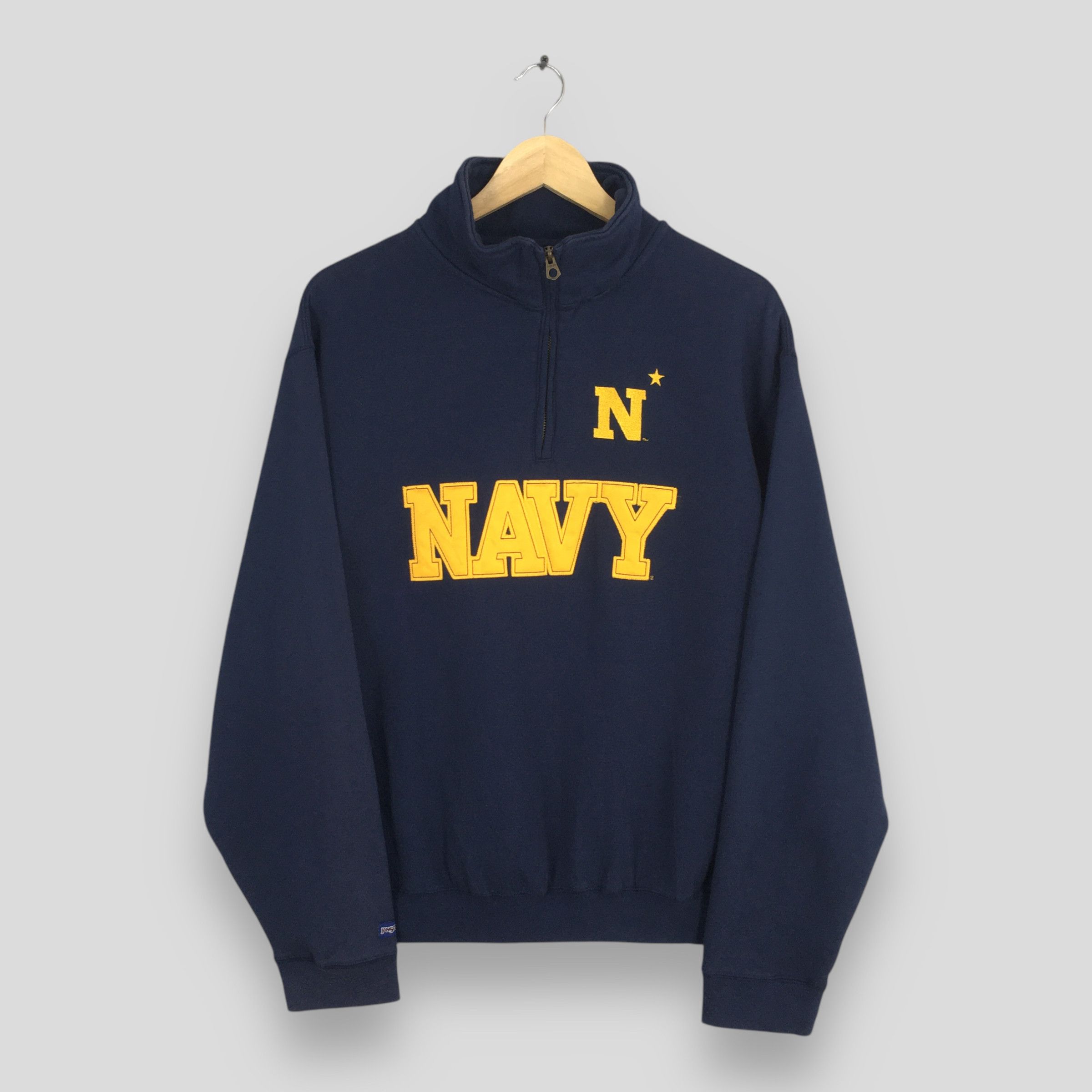 Vintage United States Navy Half Zipper Sweatshirt Large