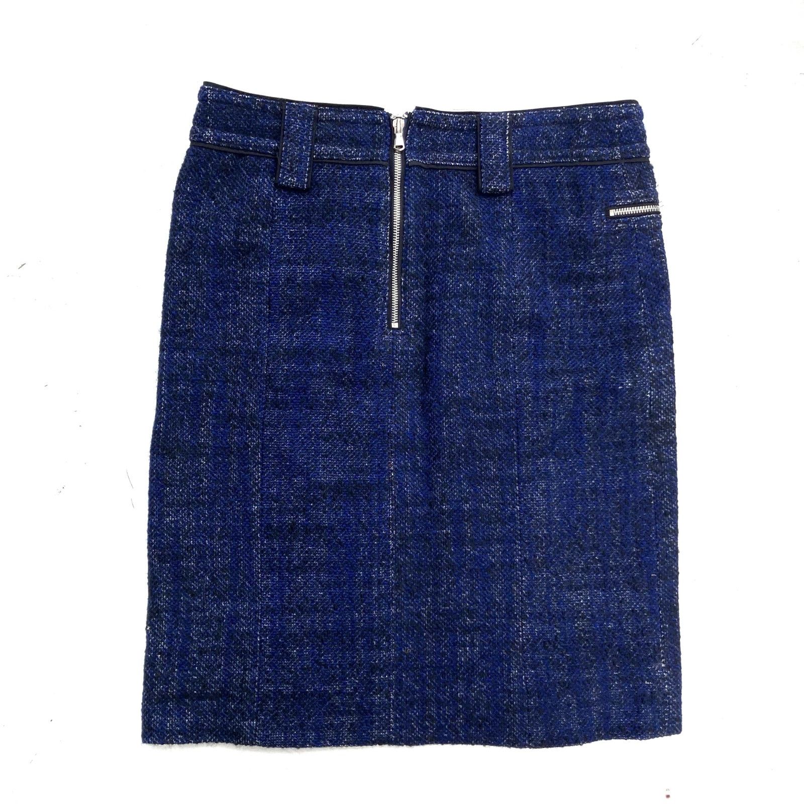 Marc Jacobs Marc by Marc Jacobs Y2K Indigo Wool Moto Zip Skirt Sz 12 Size 34" / US 12 / IT 48 - 16 Thumbnail