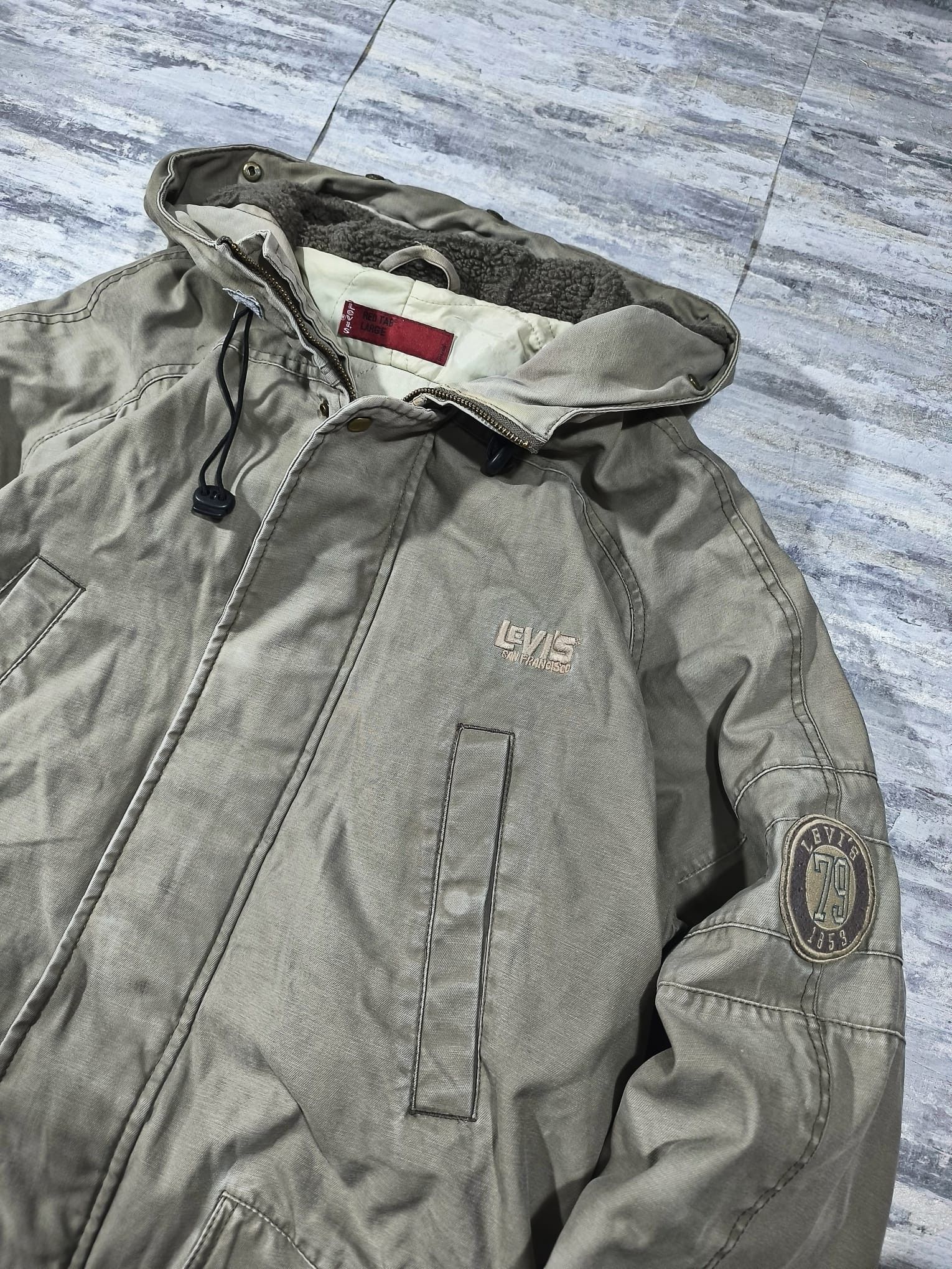 Levi's trashed vintage 90s levis red tab parka jacket furhood Size US XL / EU 56 / 4 - 3 Thumbnail