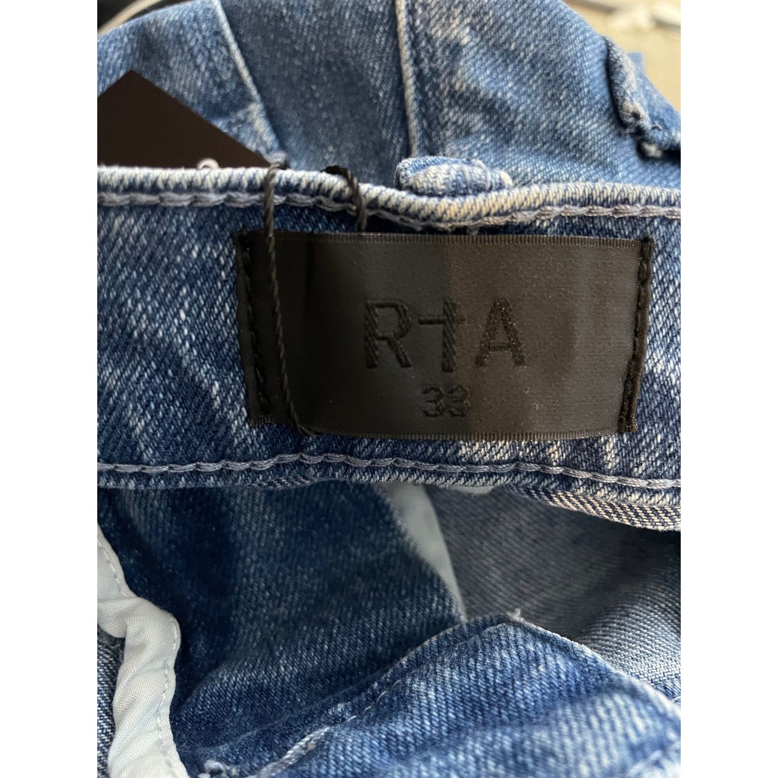 Rta RTA Knee Patch Light Wash Jeans Size US 33 - 3 Thumbnail