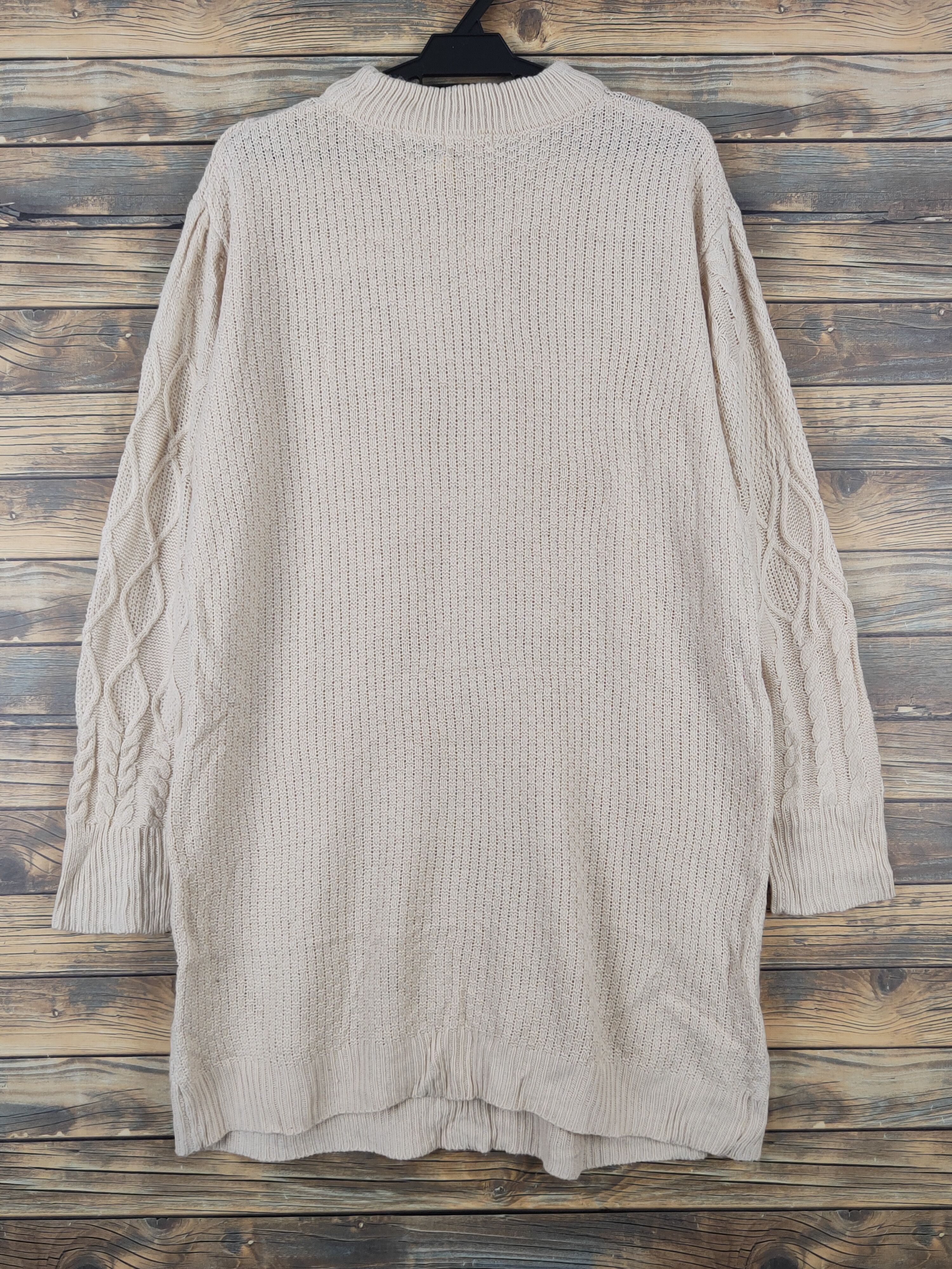 Aran Isles Knitwear Earth Music & Ecology Beige Knitwear Long Sweatshirts #W1140 Size XL / US 12-14 / IT 48-50 - 8 Thumbnail