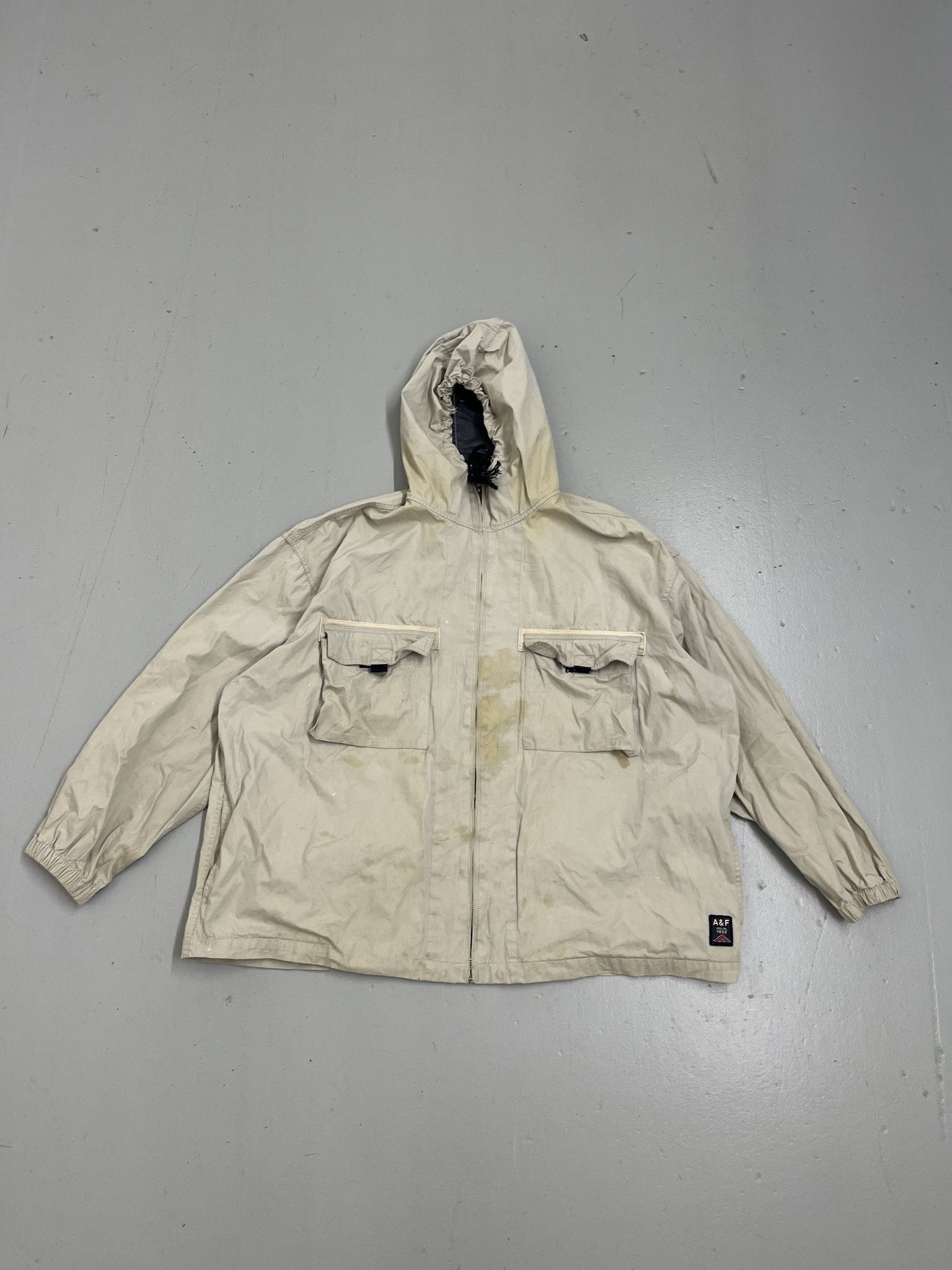 Vintage Vintage Y2K 2000s Abercrombie and Fitch Distressed Hooded Jacket Size XL Size US XL / EU 56 / 4 - 1 Thumbnail