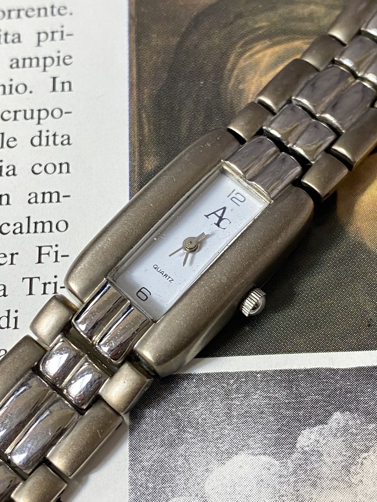 Japanese Brand × Jewelry × Vintage Silver AC Quartz Watch Metal Bracelet Size ONE SIZE - 4 Thumbnail
