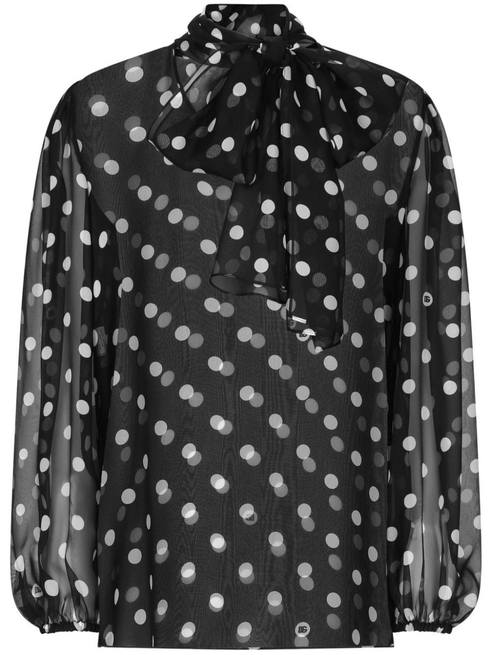 Dolce & Gabbana DOTS PRINT SILK SHIRT Size S / US 4 / IT 40 - 1 Thumbnail