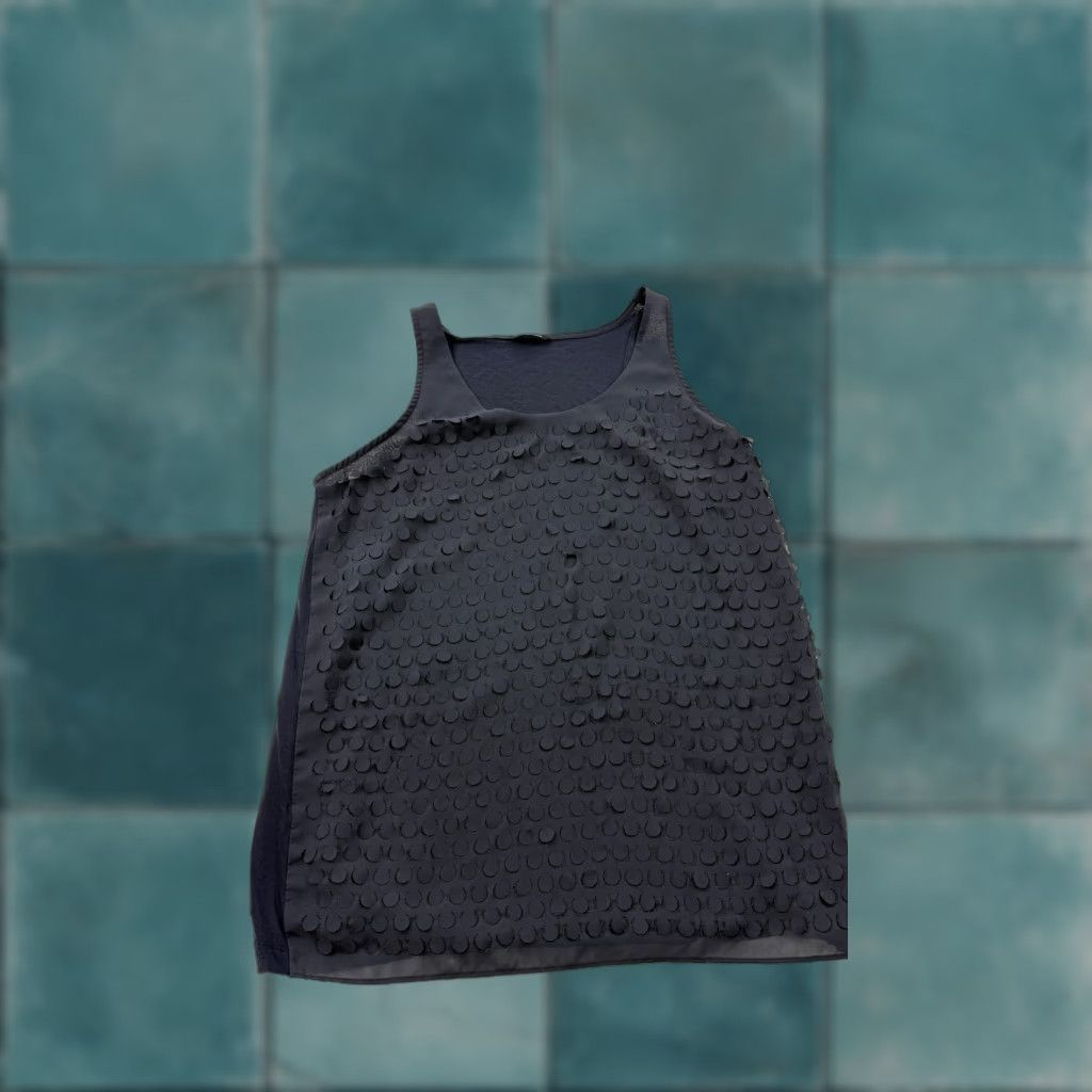 Club Monaco Club Monaco Tank Womens Medium Blue Textured Dot Applique Scoop Neck Size M / US 6-8 / IT 42-44 - 1 Thumbnail