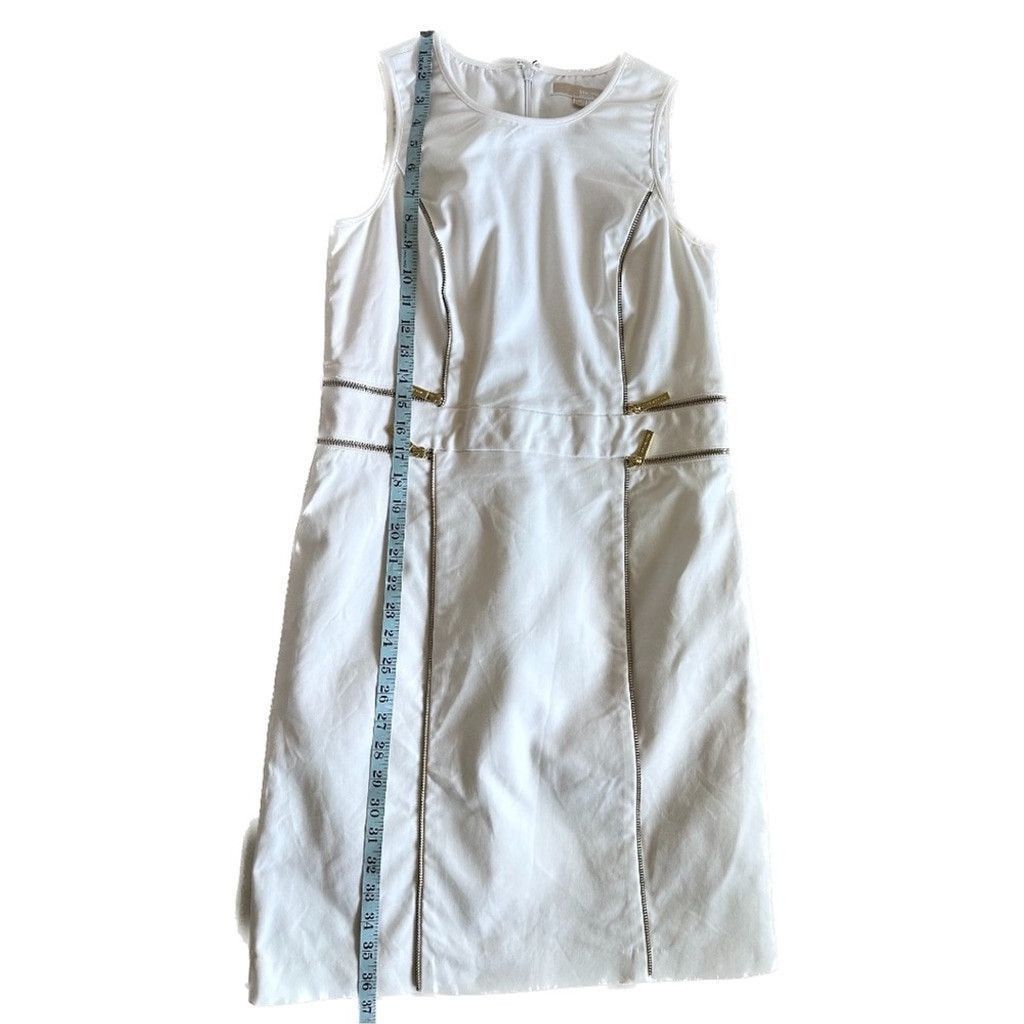 Michael Kors Michael Kors Contrast Zipper Sheath Dress Sleeveless White 8 Size M / US 6-8 / IT 42-44 - 12 Thumbnail
