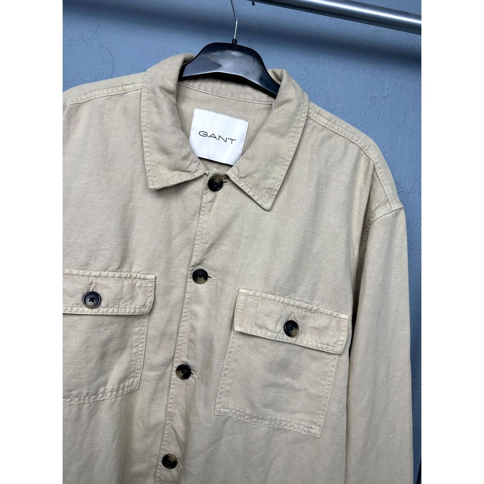 Gant Gant Mens Linen Overshirt Jacket XL Size US XL / EU 56 / 4 - 2 Thumbnail
