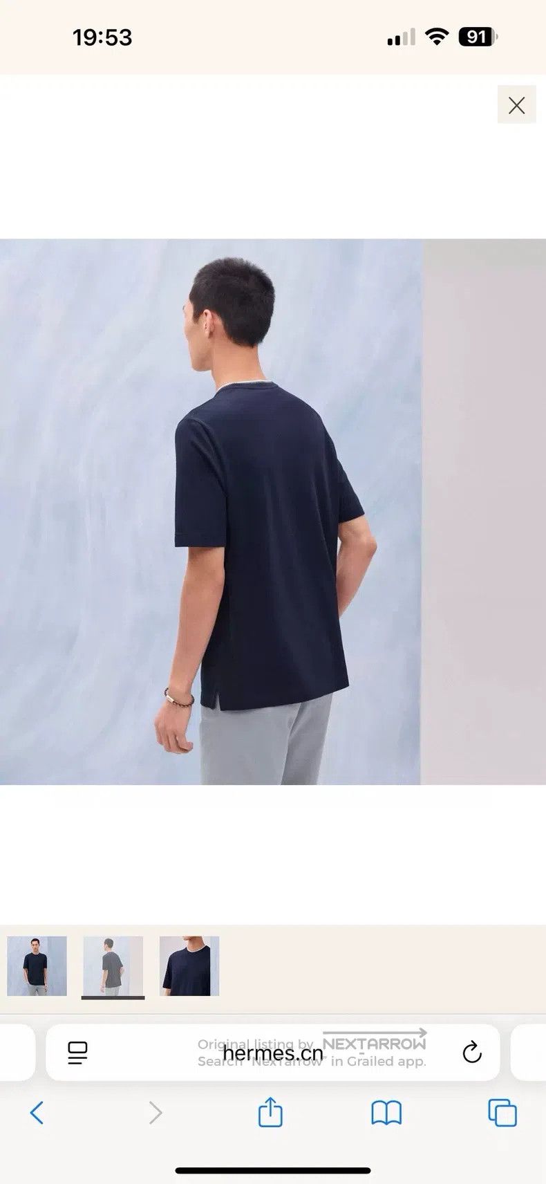 Hermes Hermes Slim Fit Short Sleeve Round Neck Size US M / EU 48-50 / 2 - 5 Thumbnail