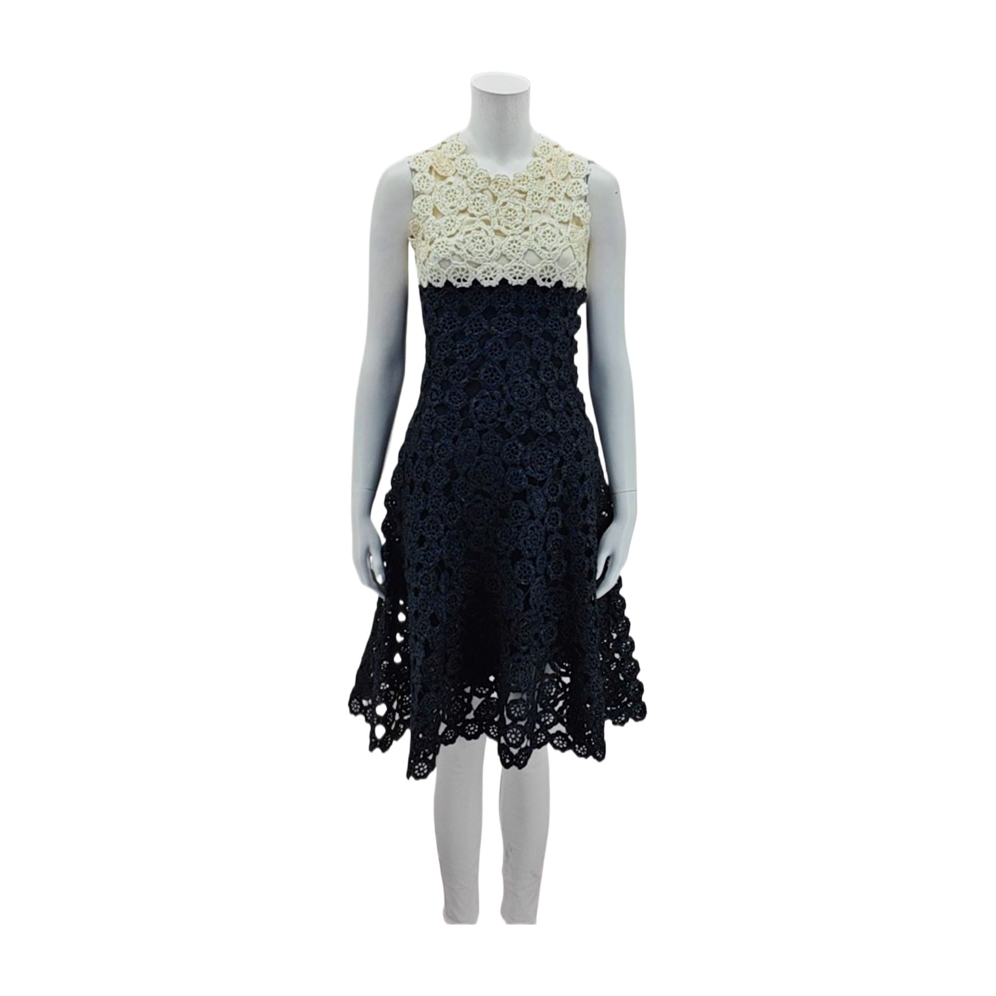 Dior Dior Two-Tone Crochet Midi Dress Size 36