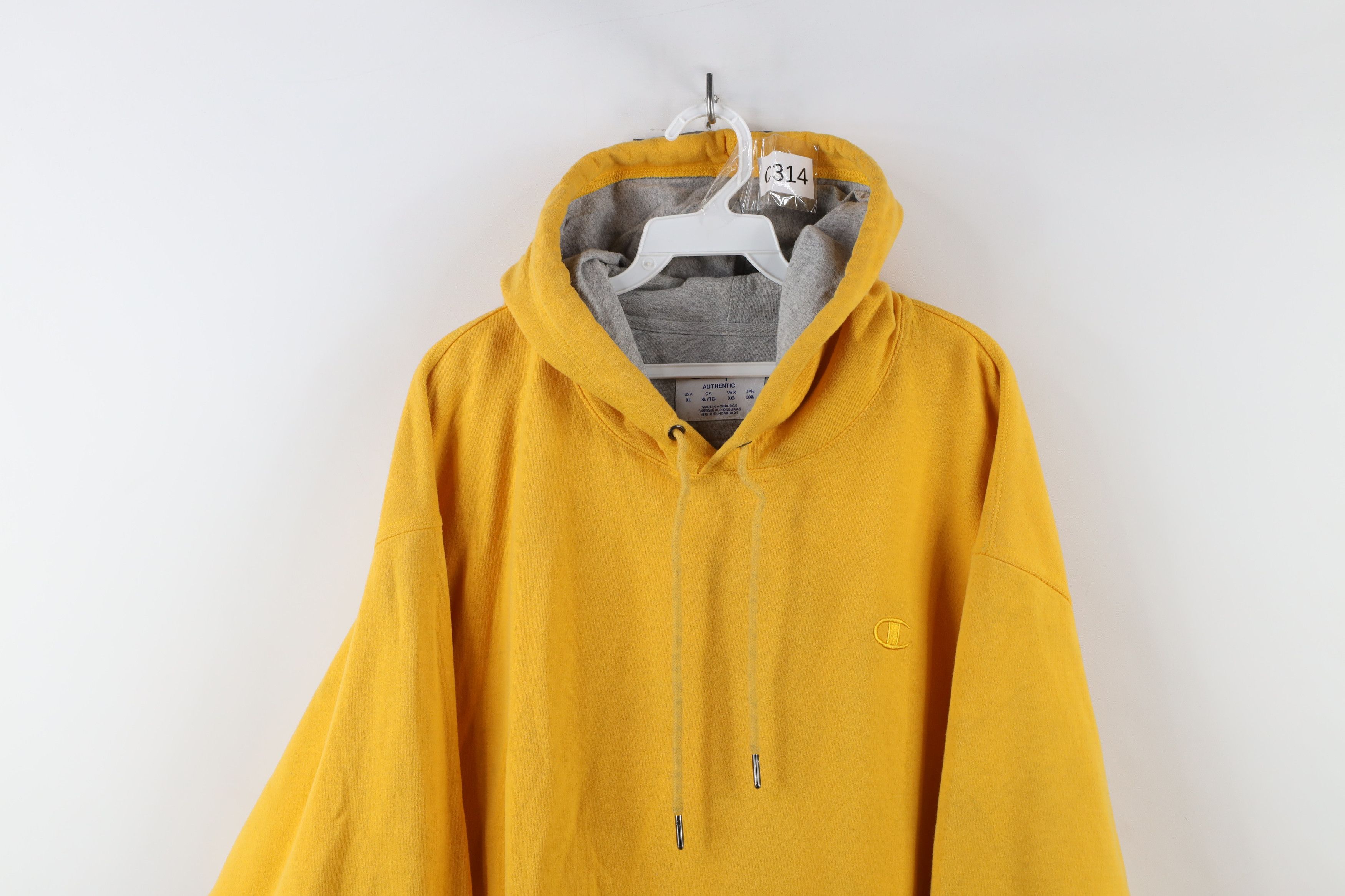 Champion × Vintage Vintage Champion Monochrome Logo Hoodie Sweatshirt Yellow Size US XL / EU 56 / 4 - 2 Thumbnail