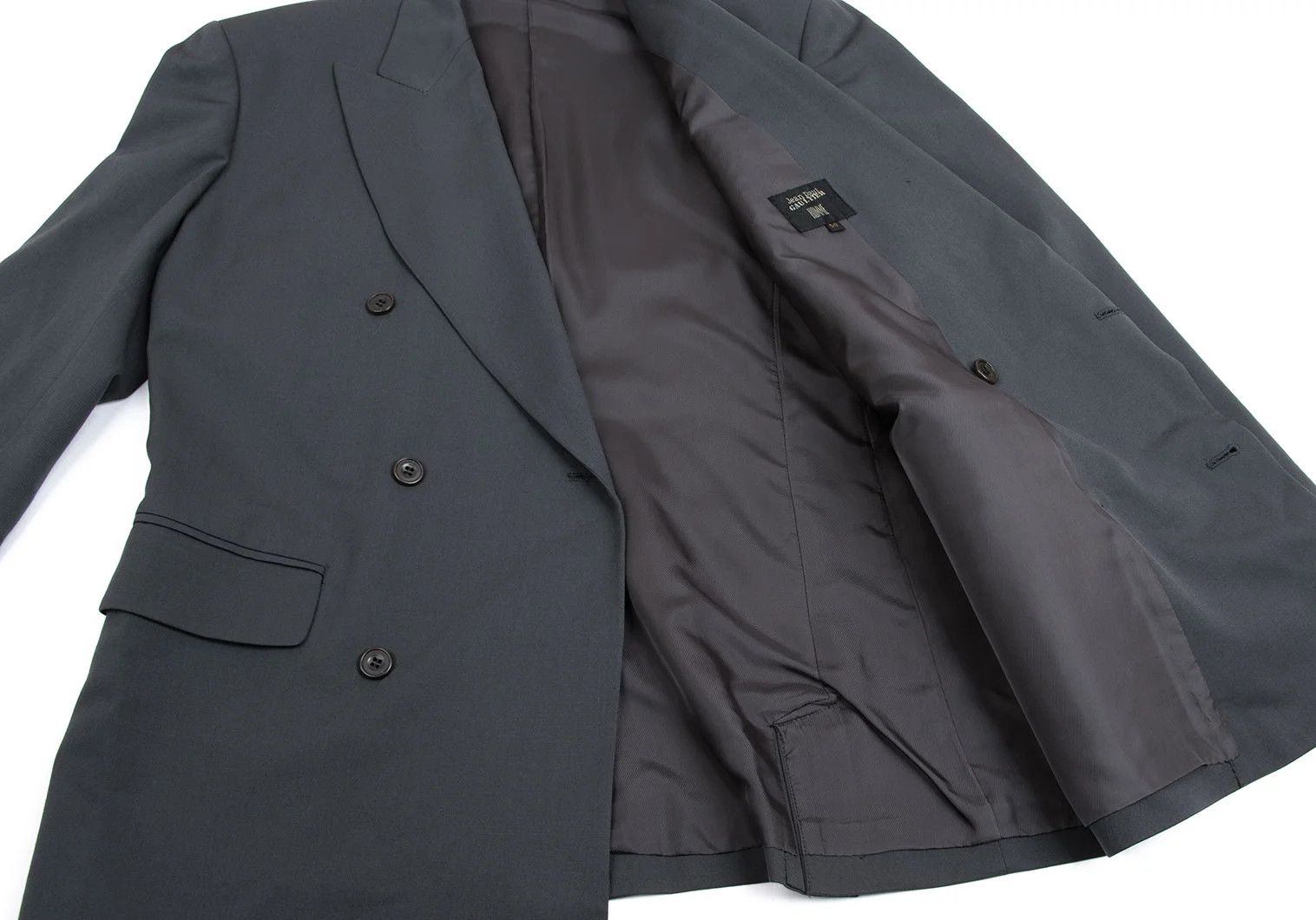 Jean Paul Gaultier Wool Gabardine Double Jacket in Grey Size 50 Size US M / EU 48-50 / 2 - 11 Thumbnail