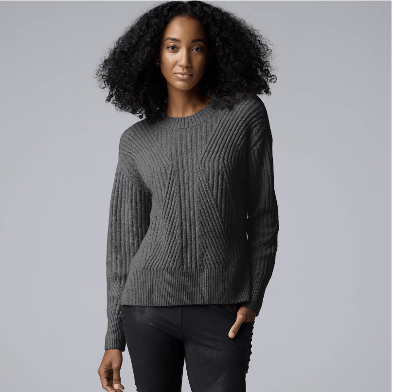 Vera Wang Simply Vera Wang Directional Ribbed Pullover Sweater Top Size S / US 4 / IT 40 - 1 Thumbnail