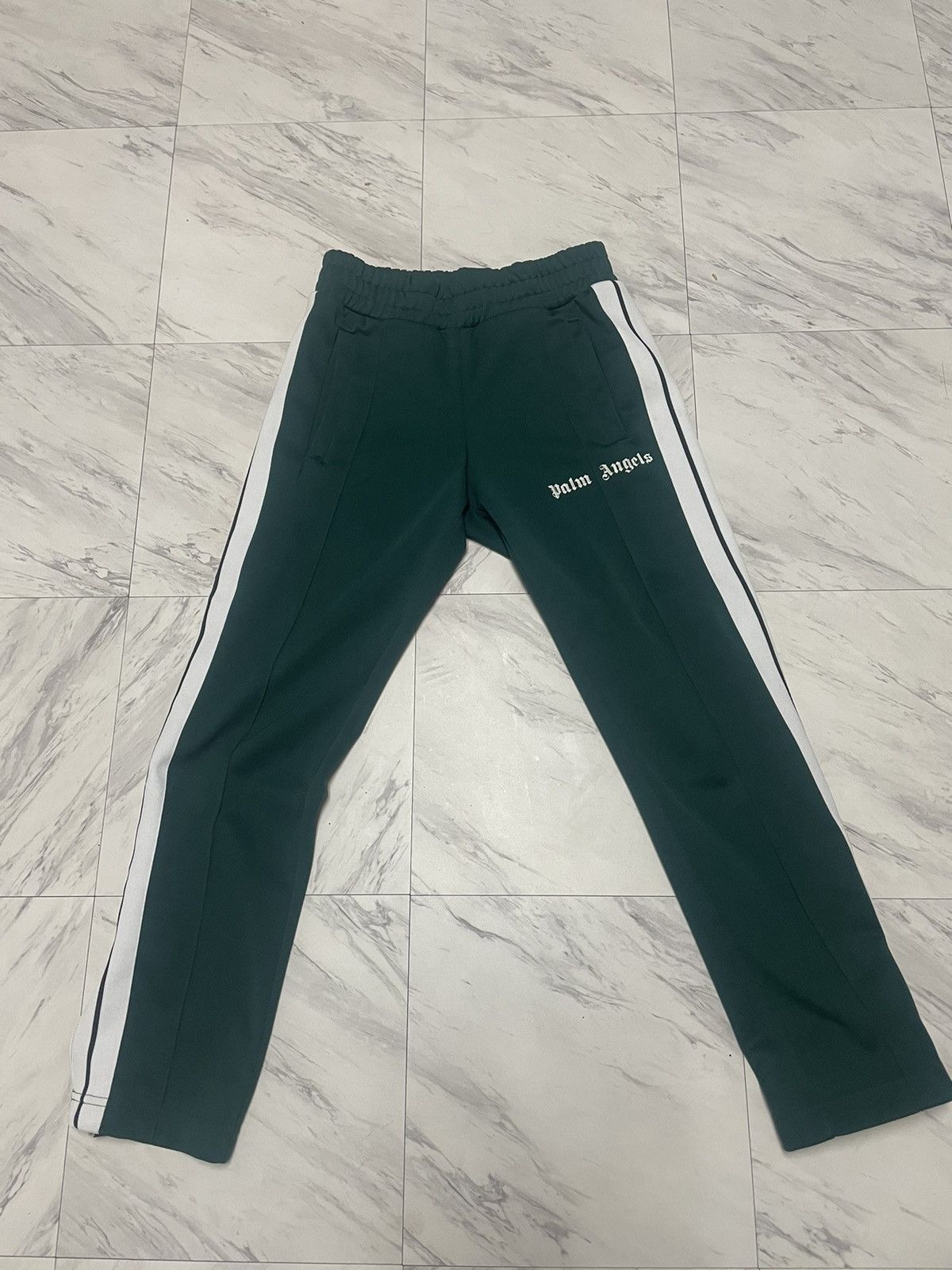 Image of Palm Angels Track Pants (Small) in Dark Green, Men's (Size 30)