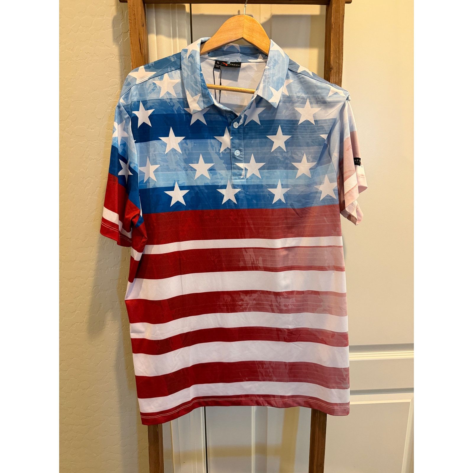 Unowned Yatta- American USA Flag “ the patriot” Golf Polo-XL Size US XL / EU 56 / 4 - 2 Thumbnail