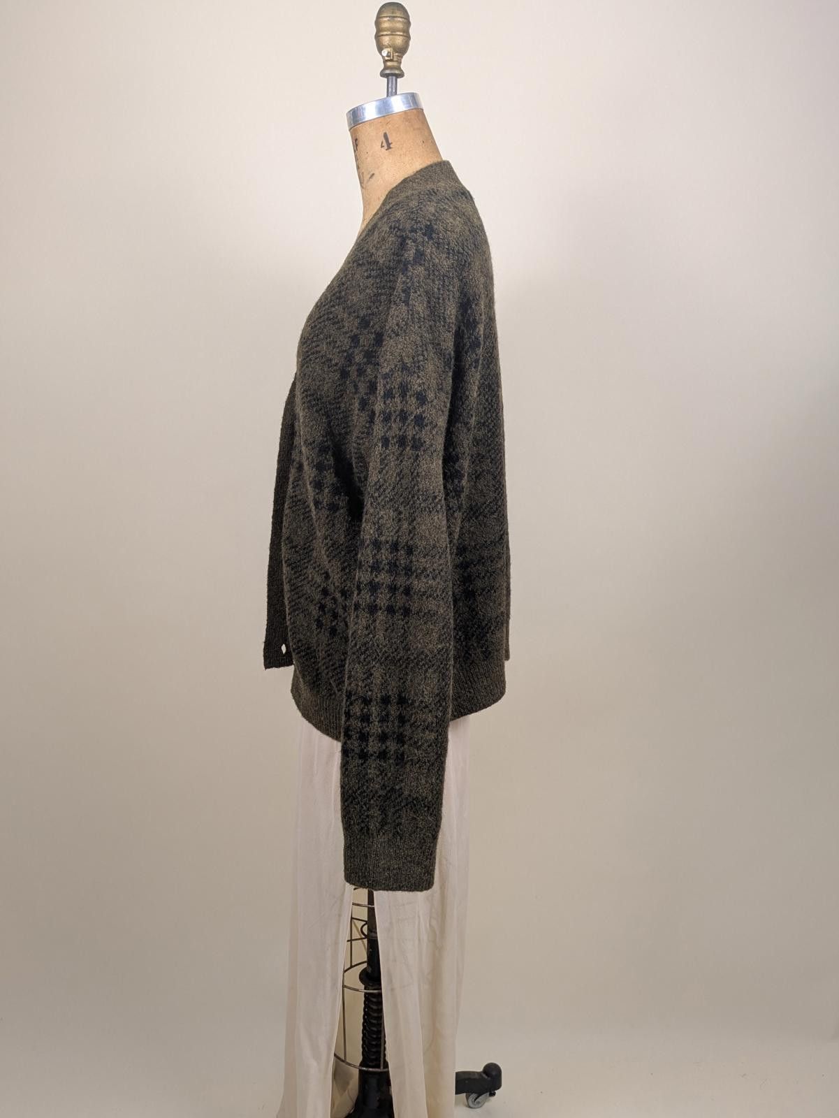 Rails Rails Reese olive plaid wool alpaca knit cardigan Size L / US 10 / IT 46 - 3 Thumbnail