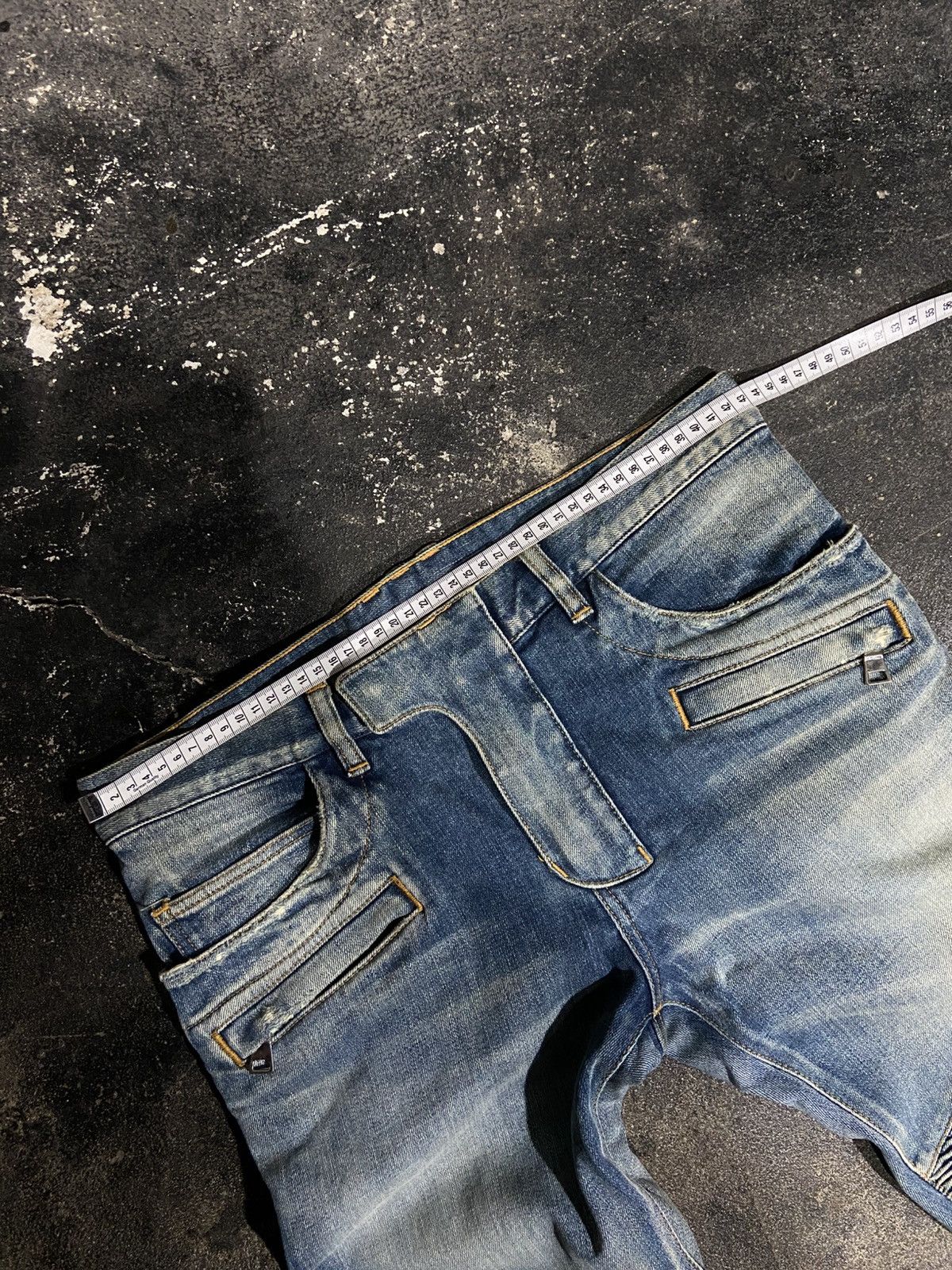 Balmain Balmain Denim Distressed Jeans moto bike Size US 31 - 18 Thumbnail