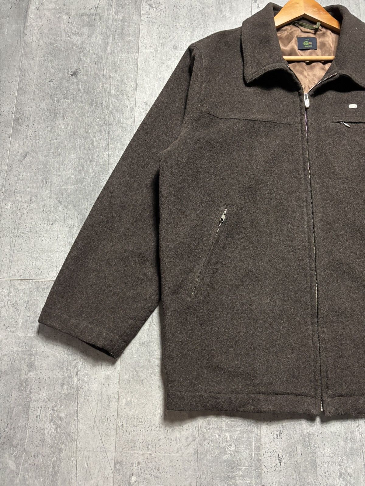 Lacoste Vintage Lacoste Brown Wool Jacket Size US XL / EU 56 / 4 - 4 Thumbnail