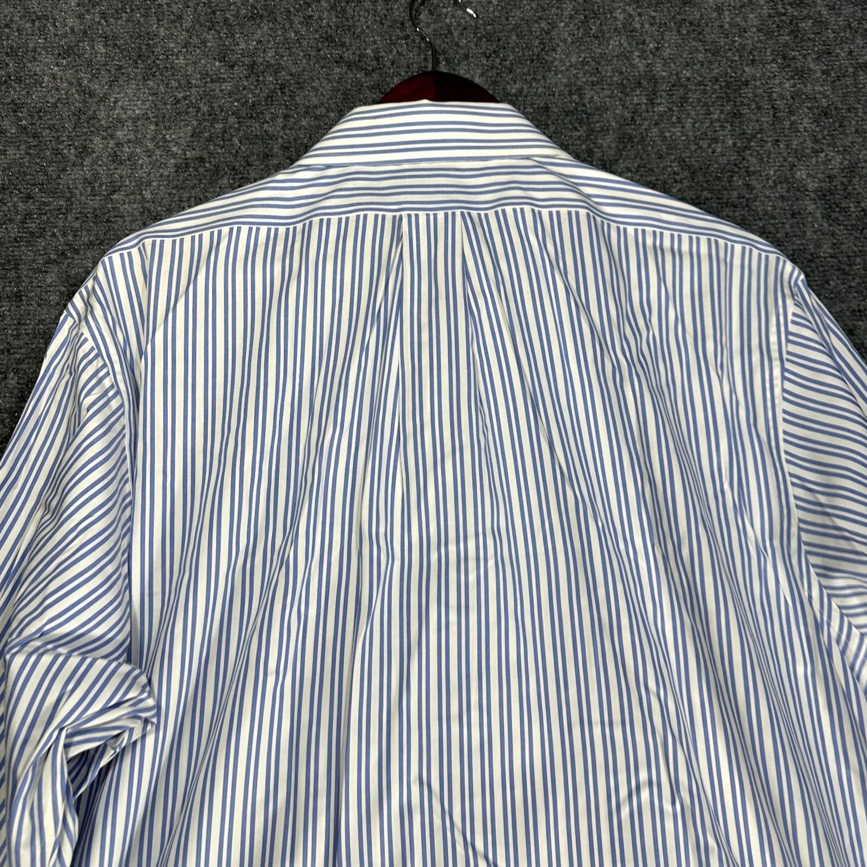 Brooks Brothers Brooks Brothers Shirt Slim 17.5 Blue White Stripe Non-Iron Button-Up Long Sleeve Collared Pocket Mens Regular Size 17.5 Cotton Size US XXL / EU 58 / 5 - 8 Thumbnail