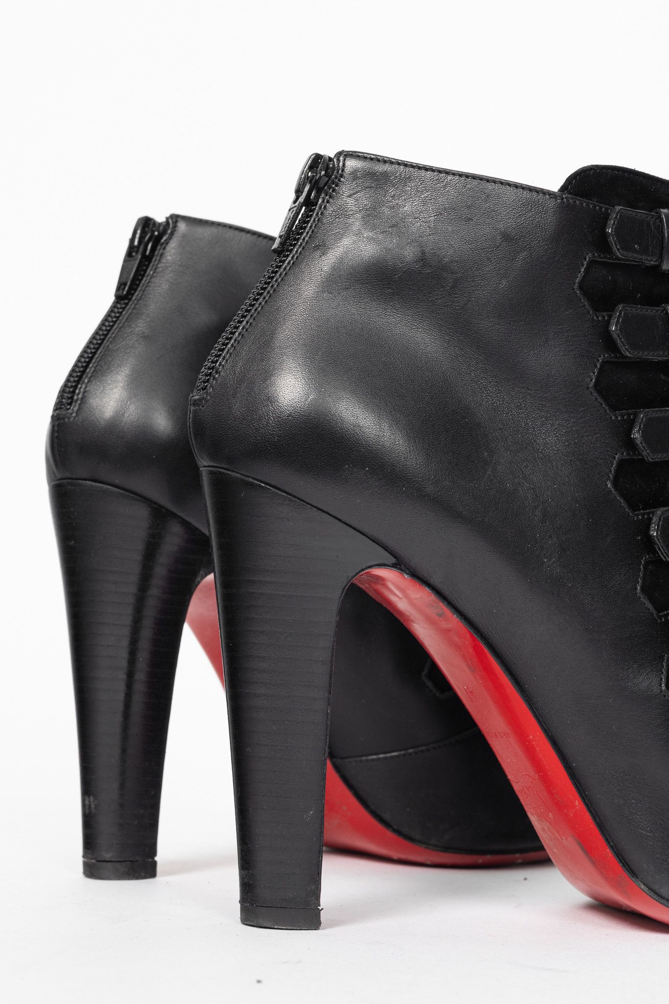 Christian Louboutin Christian Louboutin Attrroupee Leather/Suede Buckled Booties Size US 10.5 / IT 40.5 - 8 Thumbnail