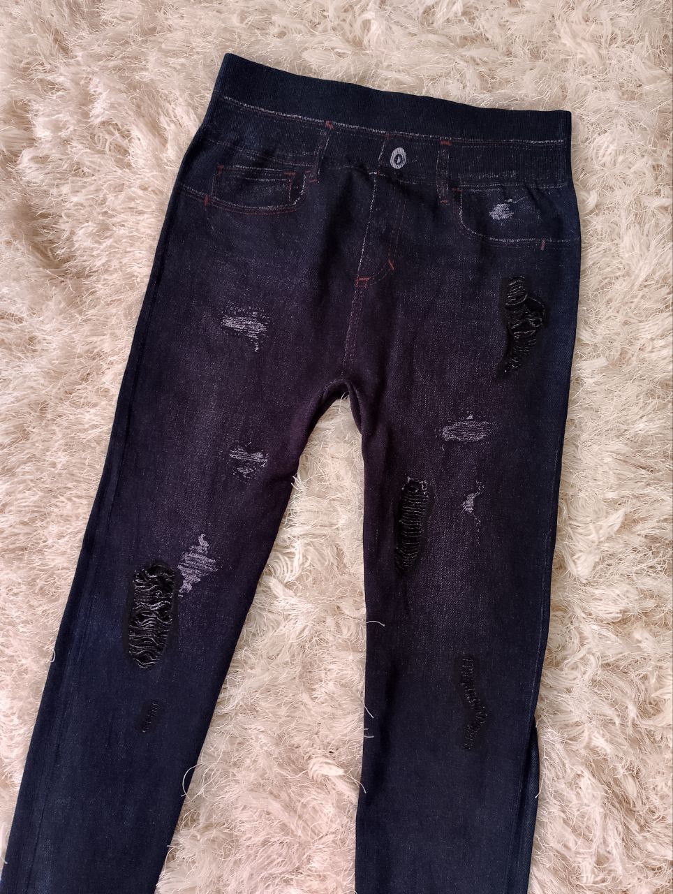 If Six Was Nine DENIM JEANS Draw Ripped Style Stretch Leggings Size 26" / US 2 / IT 38 - 3 Thumbnail