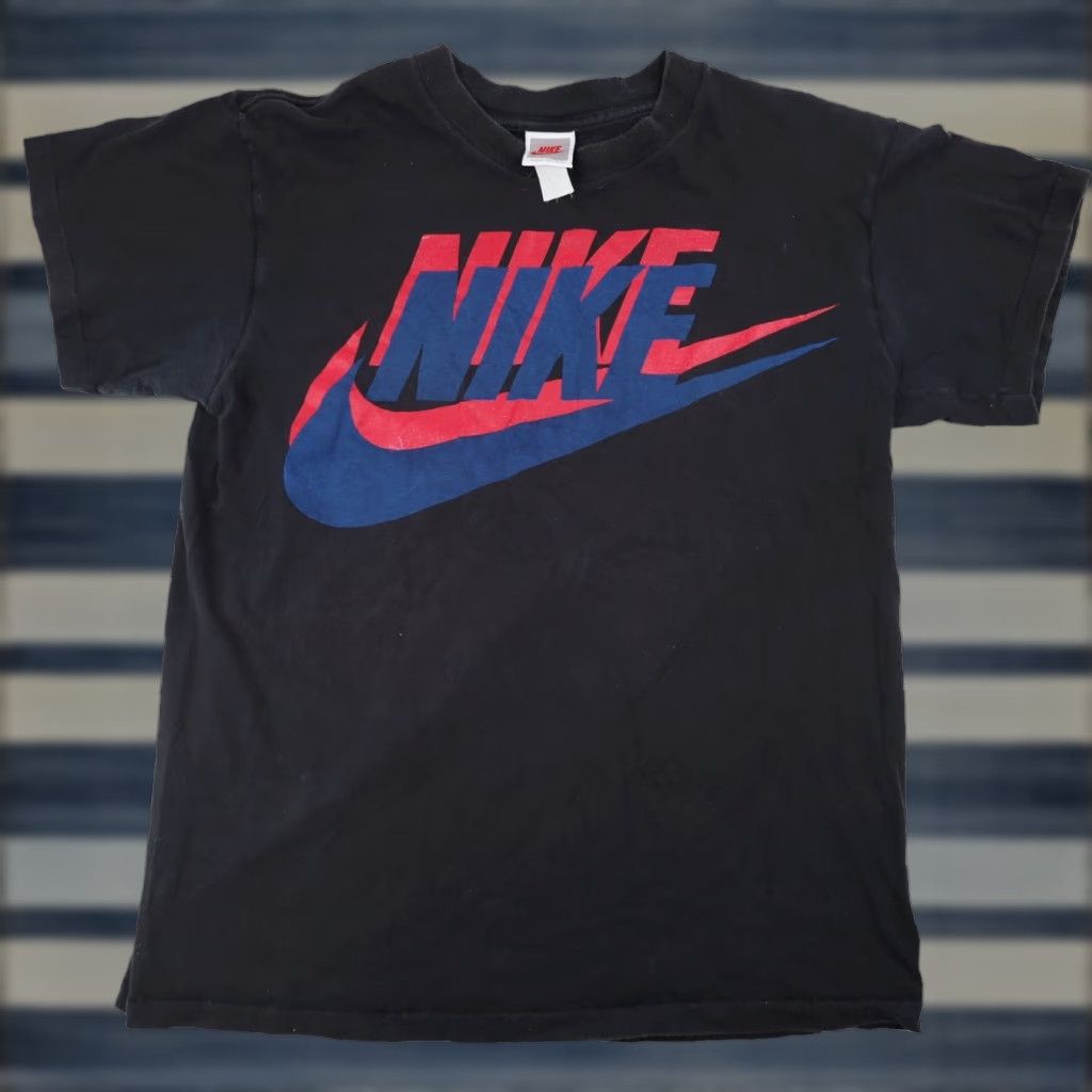 Nike VINTAGE Nike Mens Large Graphic Spellout T Shirt Black Size US L / EU 52-54 / 3 - 1 Thumbnail