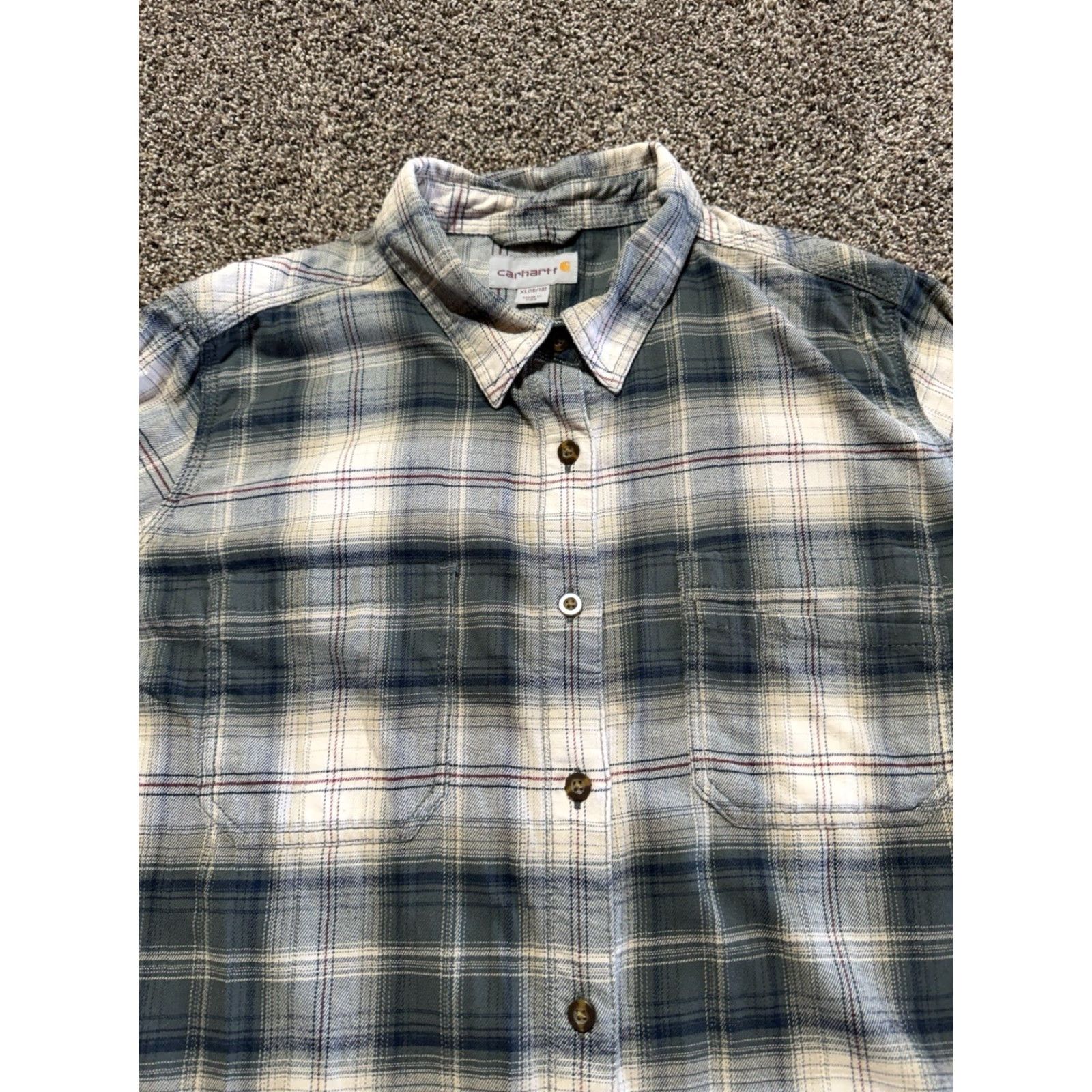 Carhartt Carhartt Light Flannel Women's Shirt XL 16-18 Plaid Long Sleeve Button Up Size XL / US 12-14 / IT 48-50 - 2 Thumbnail