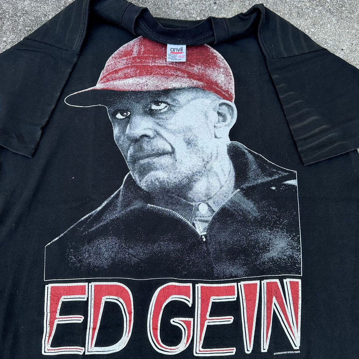 image of Archival Clothing x Avant Garde Vintage 90's Ed Gein Macabre Serial Killer Graphic Tee in Black (Si