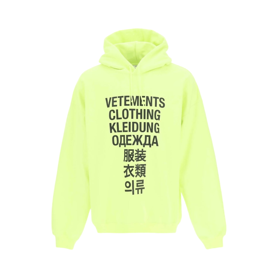 Vetements Translation Hoodie 'Neon Yellow' Men