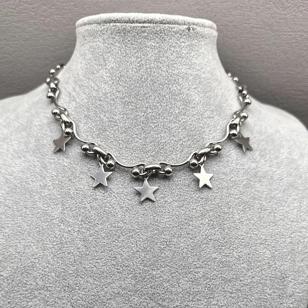 Vintage Star Charms Wave Ball Chain Necklace Size ONE SIZE - 1 Thumbnail