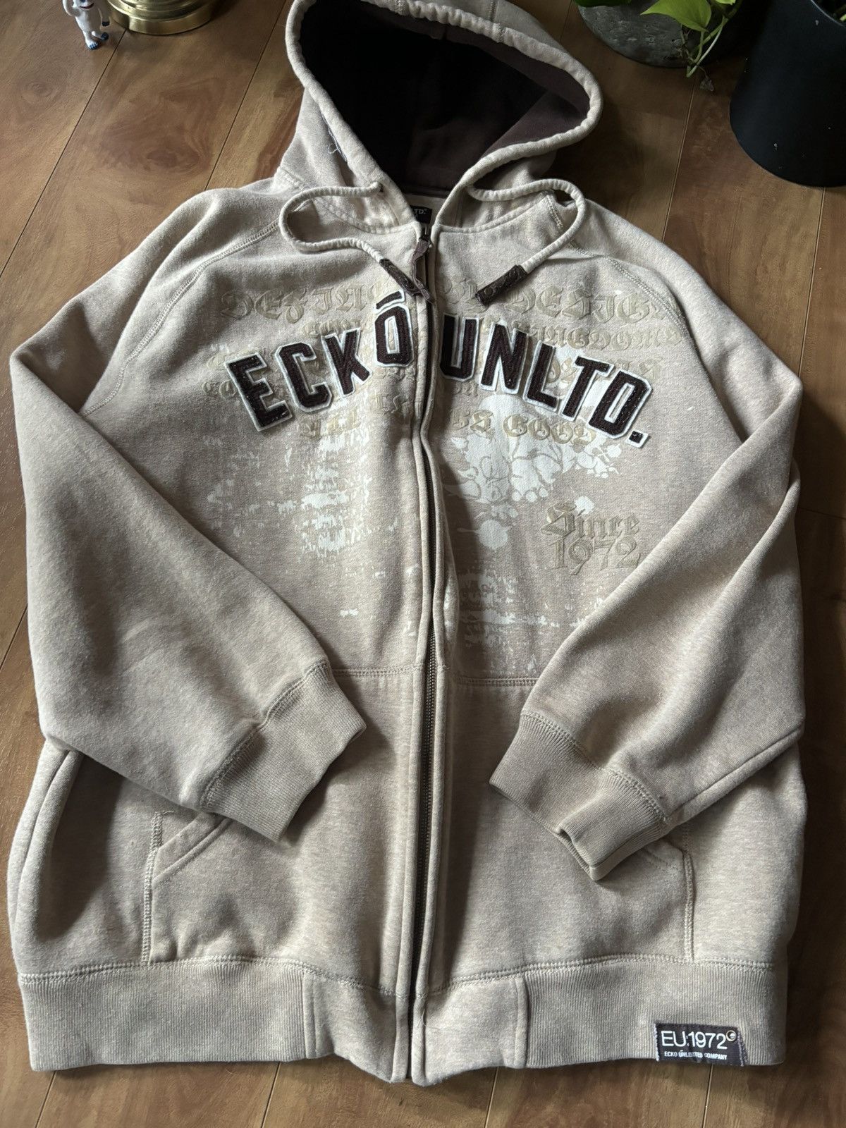 Ecko Unltd. Y2k Echo Unltd cream graphic embroidered jacket vintage Size US XL / EU 56 / 4 - 6 Thumbnail
