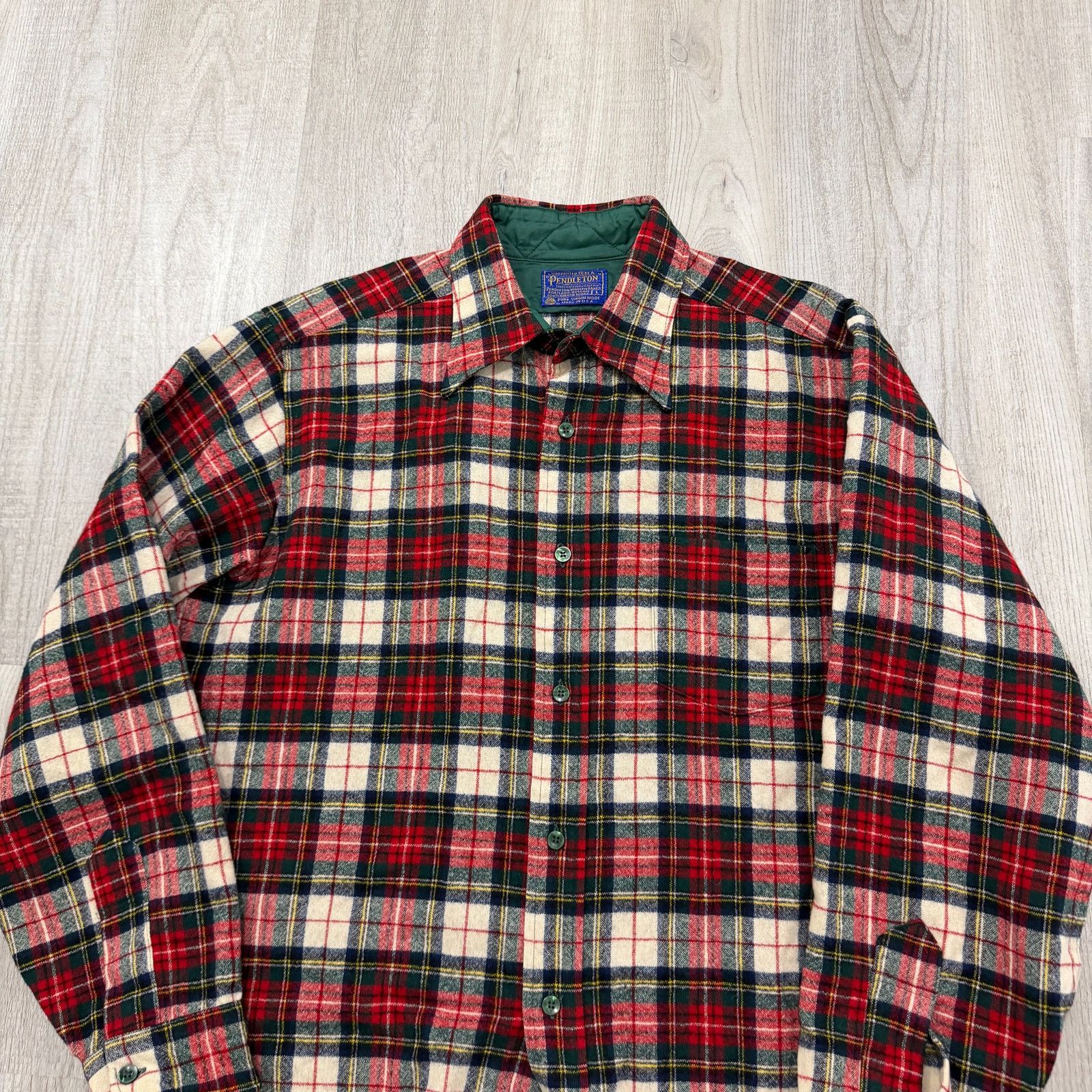 Pendleton Vintage Pendleton Virgin Wool Flannel Shirt Mens Large Plaid Size US L / EU 52-54 / 3 - 2 Thumbnail