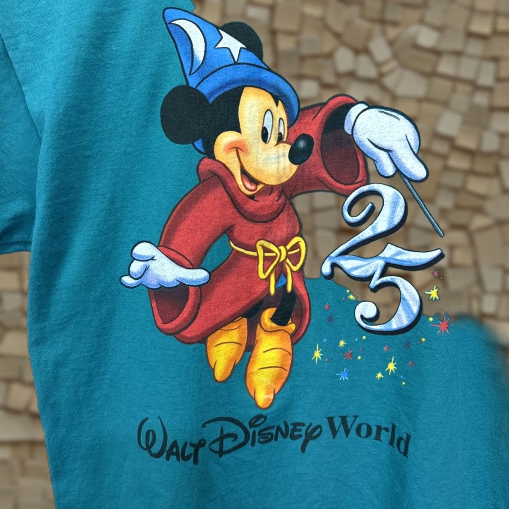 Disney VINTAGE Disney Mickey Mouse Walt Disney World 25th Anniversary T-Shirt Men Size L Turquoise 90s Cartoon Logo Size US L / EU 52-54 / 3 - 1 Thumbnail