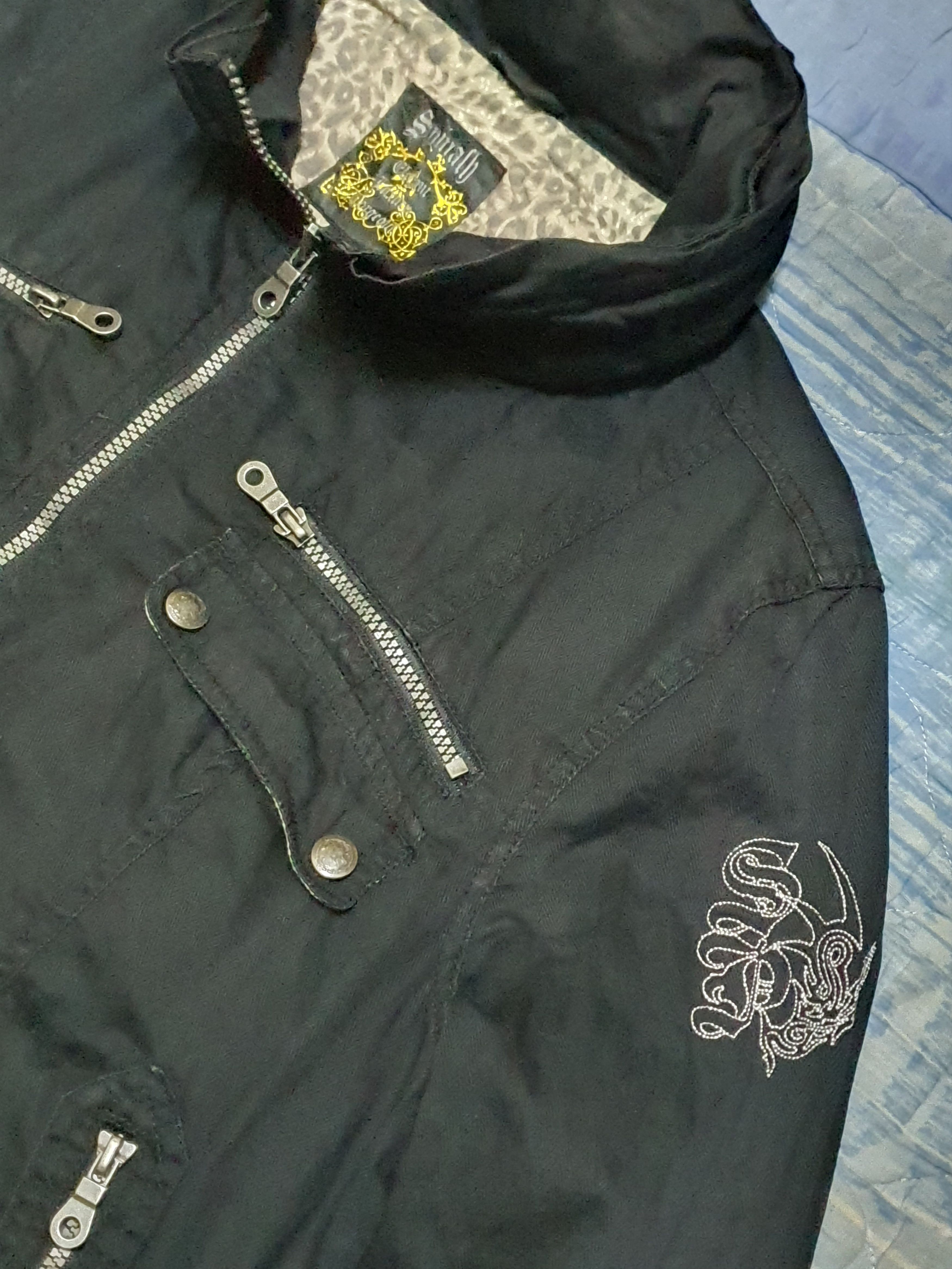 Japanese Brand Spinalh Embroidery Military Bomber Hooded Jacket (Black) Size US L / EU 52-54 / 3 - 4 Thumbnail