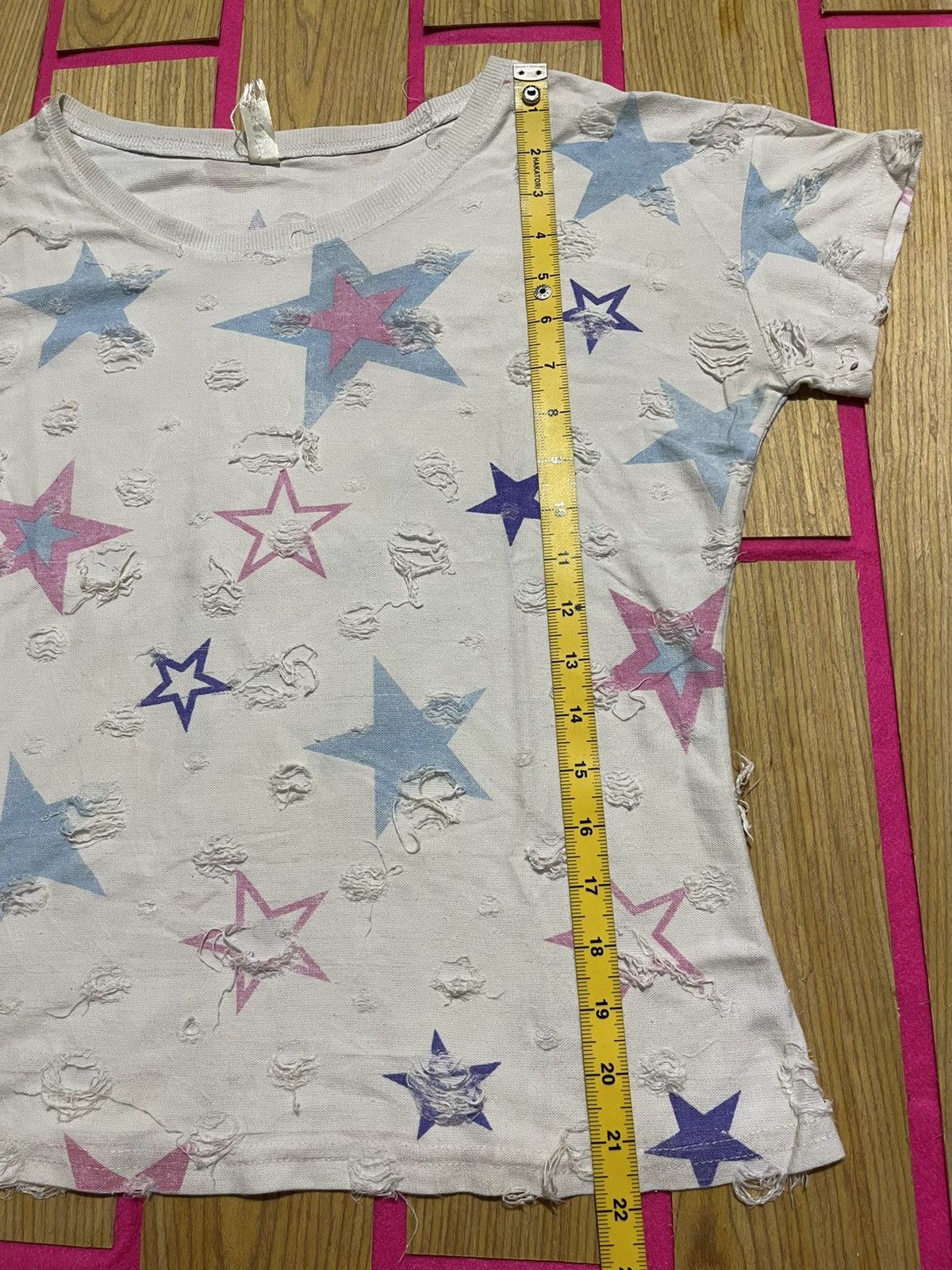 If Six Was Nine ifsixwasnine Y2K short sleeve t-shirt with torn star pattern Size M / US 6-8 / IT 42-44 - 5 Thumbnail