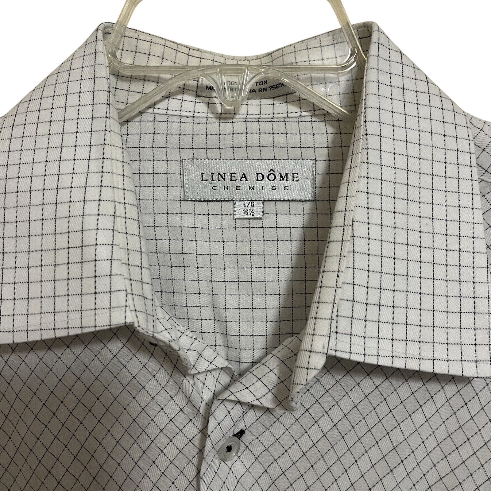 Other Linea Dome Chemise | White Windowpane Long Sl Shirt 16.5 Size US L / EU 52-54 / 3 - 3 Thumbnail