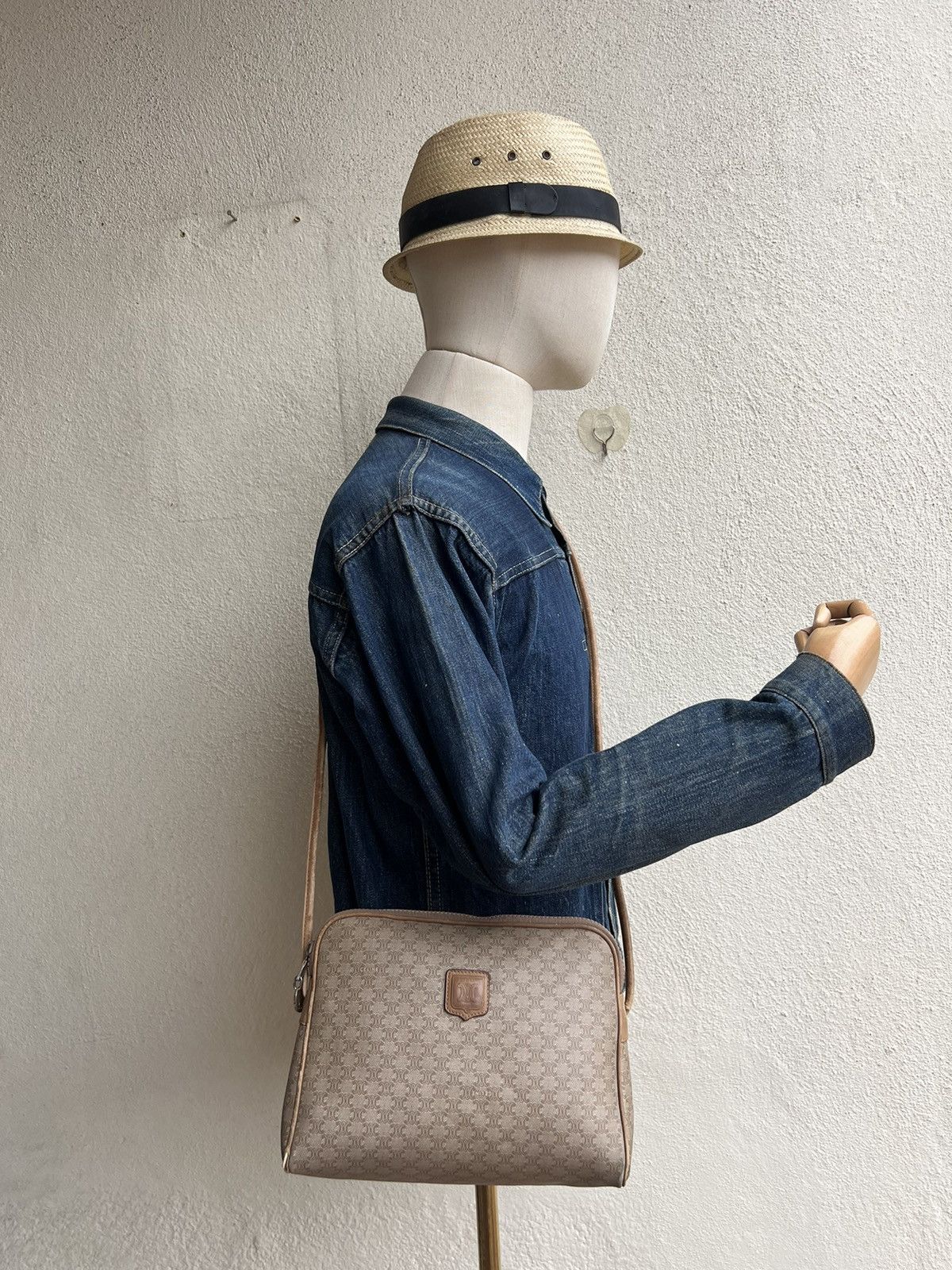 Vintage 90s Celine Paris Monogram Leather Bag