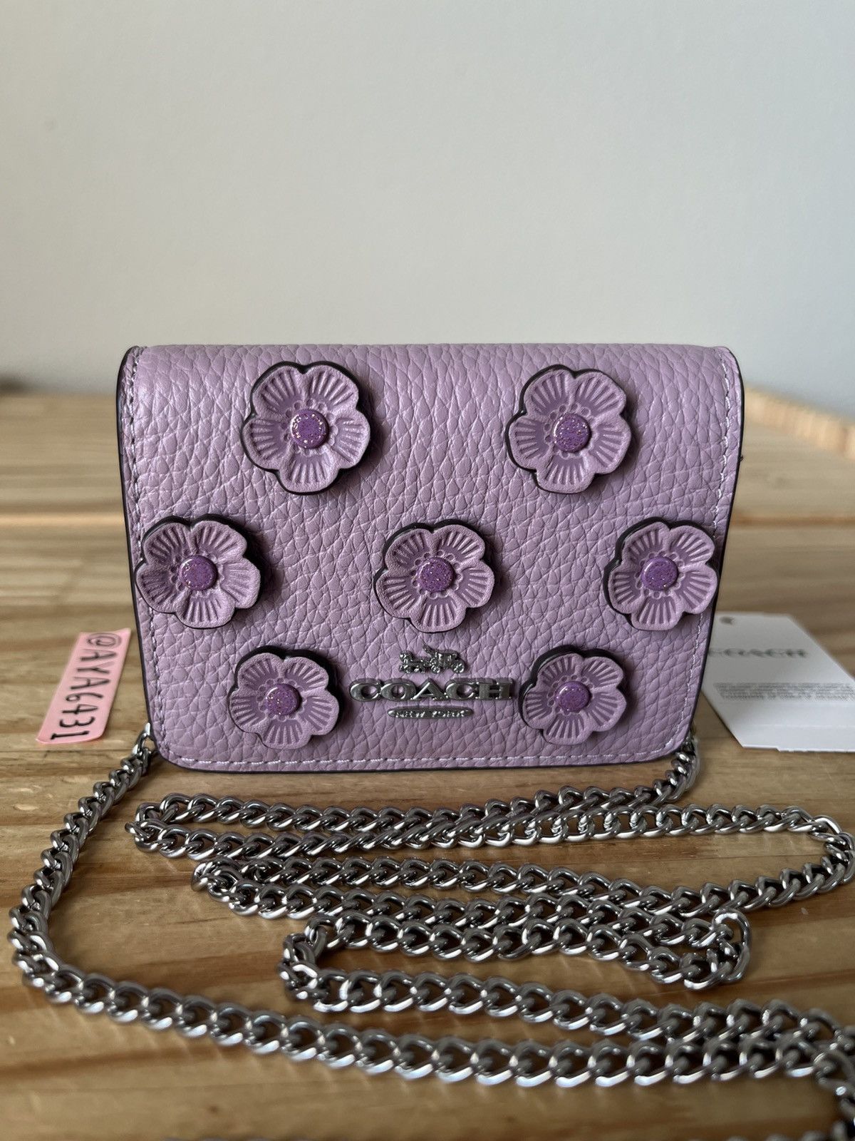 Coach Coach Mini Wallet On A Chain With Floral Applique Size ONE SIZE - 2 Thumbnail