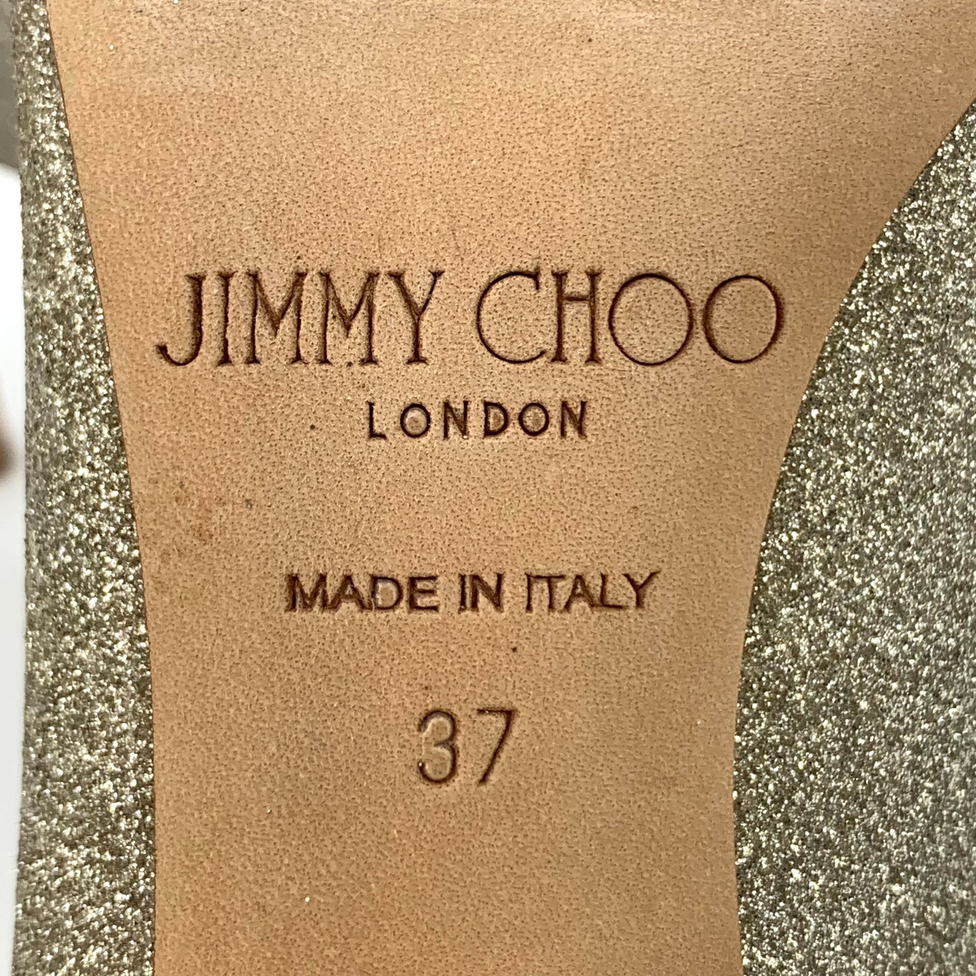 Jimmy Choo Jimmy Choo Romy 85 Glitter Pointed-Toe Pumps Platinum Ice Si Size US 7 / IT 37 - 7 Thumbnail