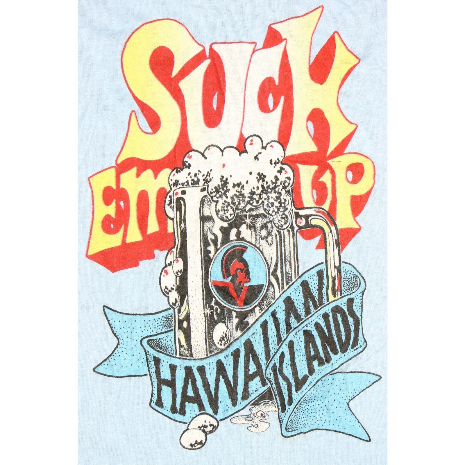 Vintage 80s Vintage Suck Em Up Hawaiian Island Beer Tee T Shirt Size XS / US 0-2 / IT 36-38 - 3 Thumbnail