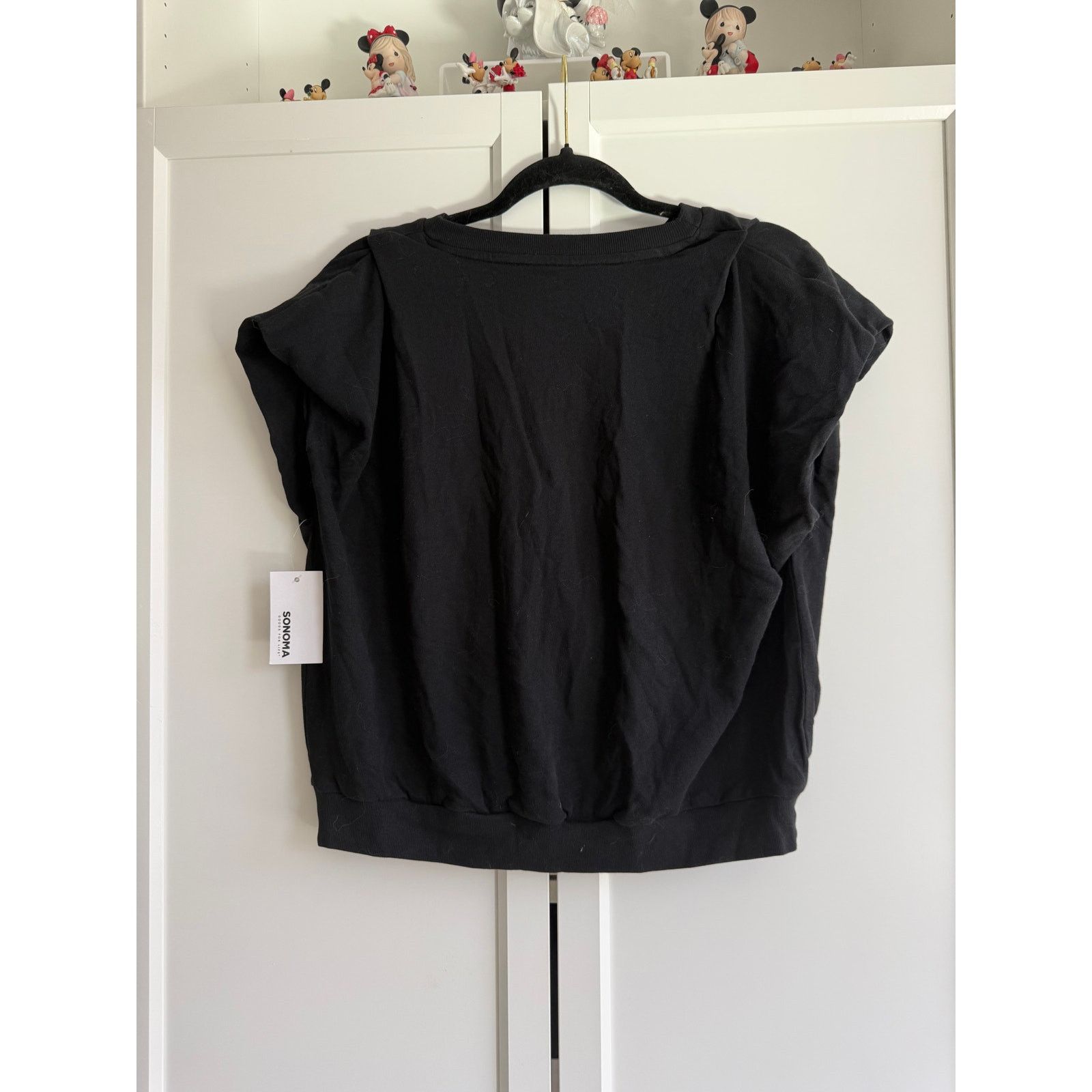 Sonoma Sonoma Black Dolman Sleeve Crop Relaxed Shirt Women L - D010 Size L / US 10 / IT 46 - 3 Thumbnail