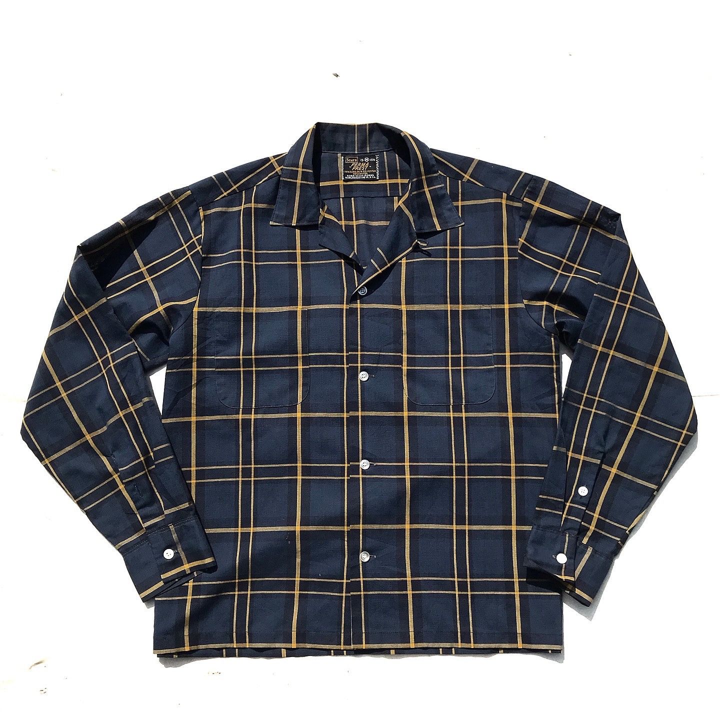 Sears × Vintage Vintage Sears Usa Perma-Prest Windowpane Shirt never need Size US M / EU 48-50 / 2 - 1 Thumbnail