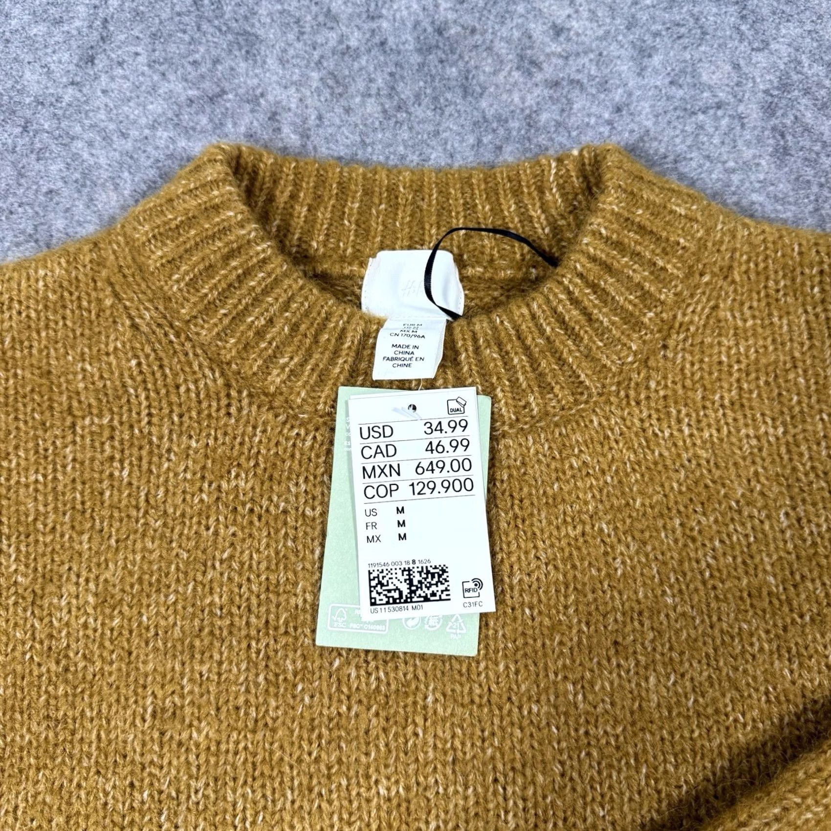 H&M H&M Cropped Crew Long Sleeve Sweater Womens Size M Yellow Size M / US 6-8 / IT 42-44 - 2 Thumbnail
