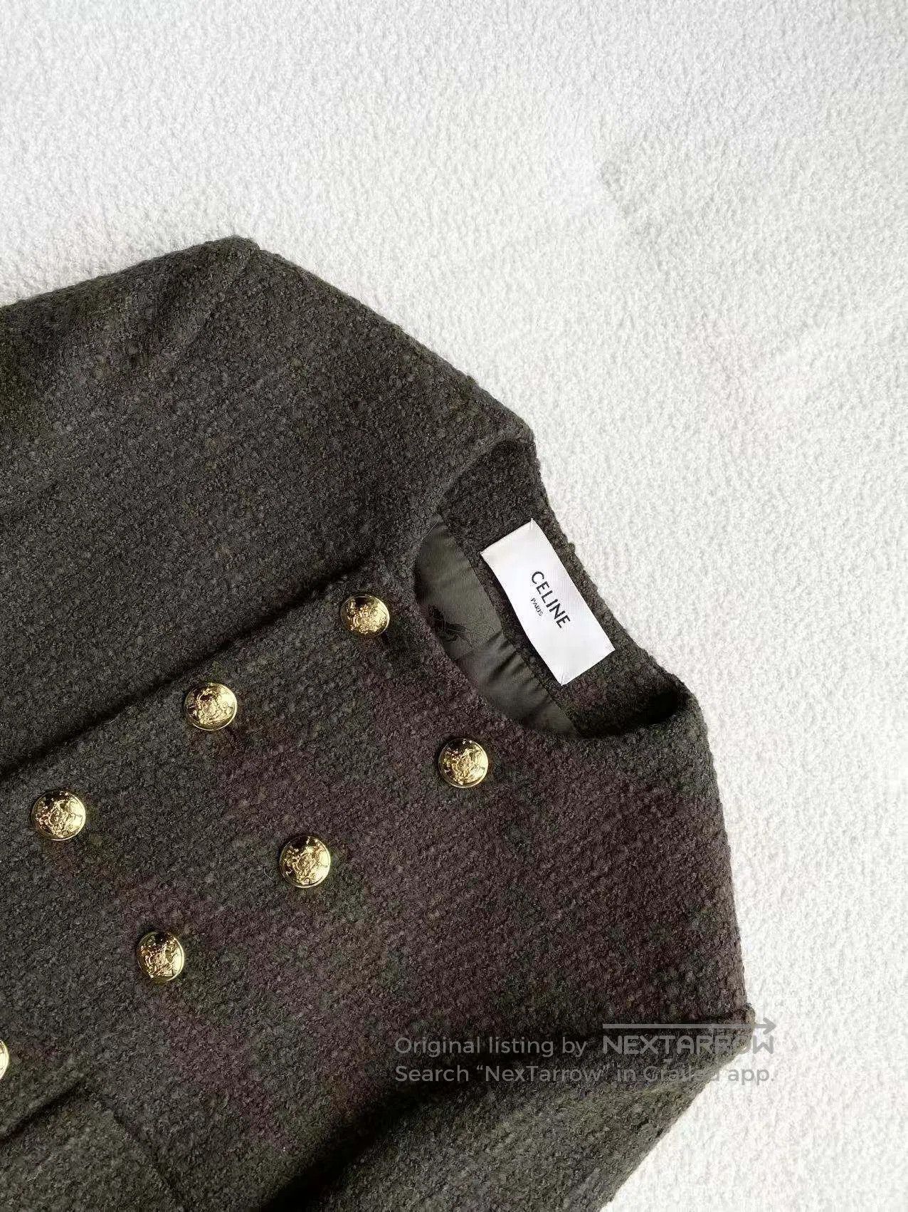 Celine Celine Tweed double-breasted coat| Size XXS / US 00 / IT 34 - 4 Thumbnail