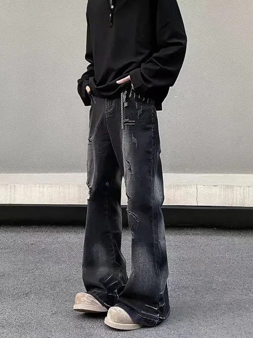 VIBE High street vintage ripped micro flare baggy jeans Size US 30 / EU 46 - 7 Thumbnail