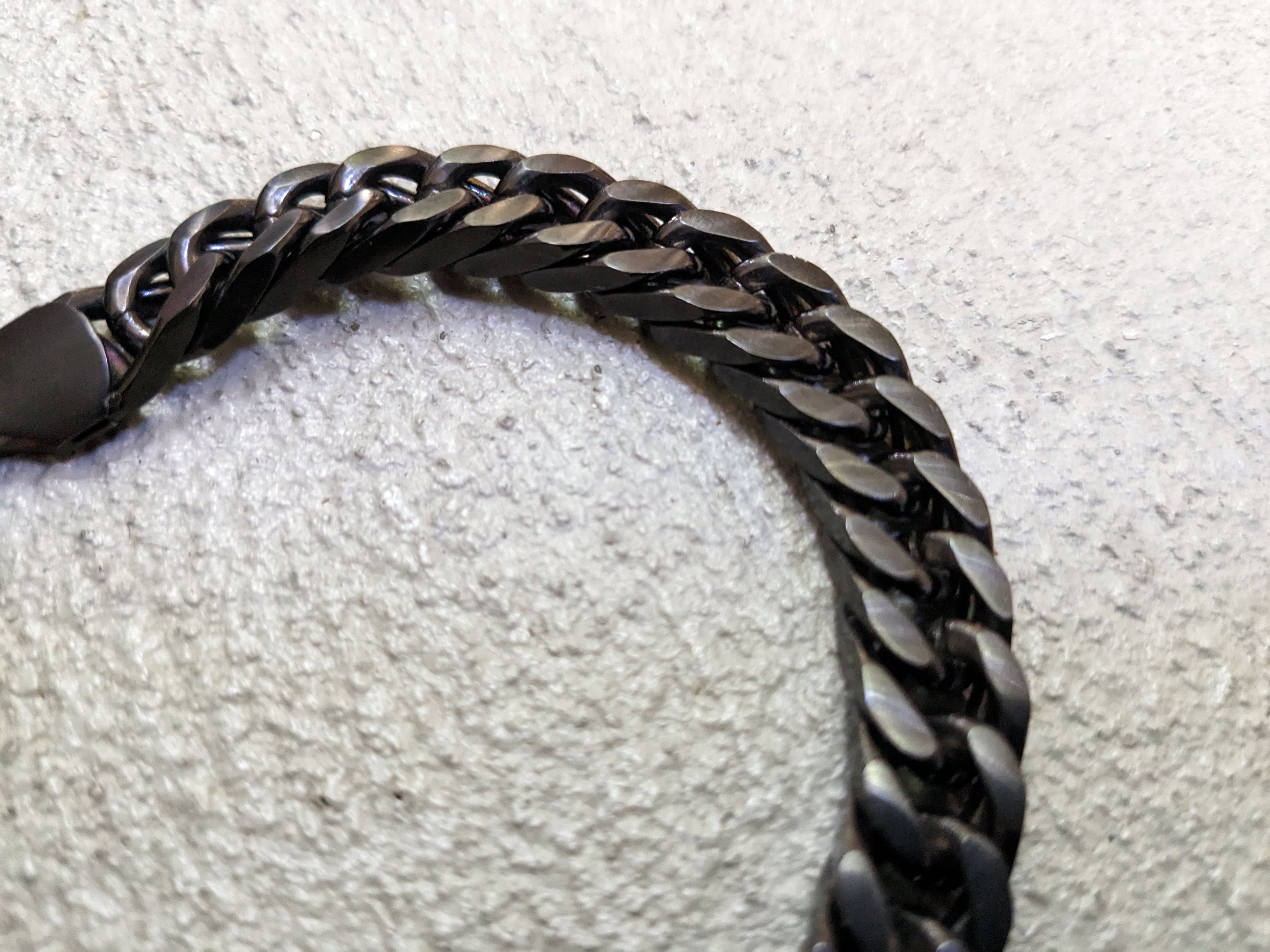 Jewelry Stainless Steel Bracelet Black Cuban Curb 8.75" Biker Punk Size ONE SIZE - 5 Thumbnail